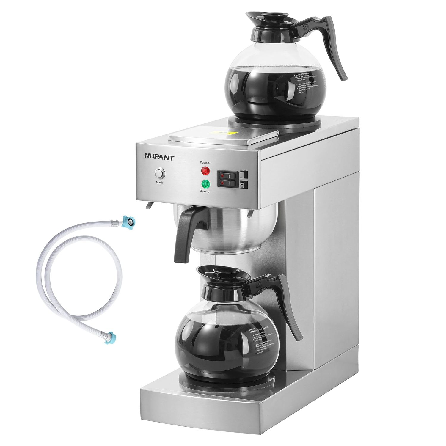 NUPANT 12-Cup Commercial Coffee Maker with Water Line 1.8L Auto-Filling Drip Coffee Maker Machine w…