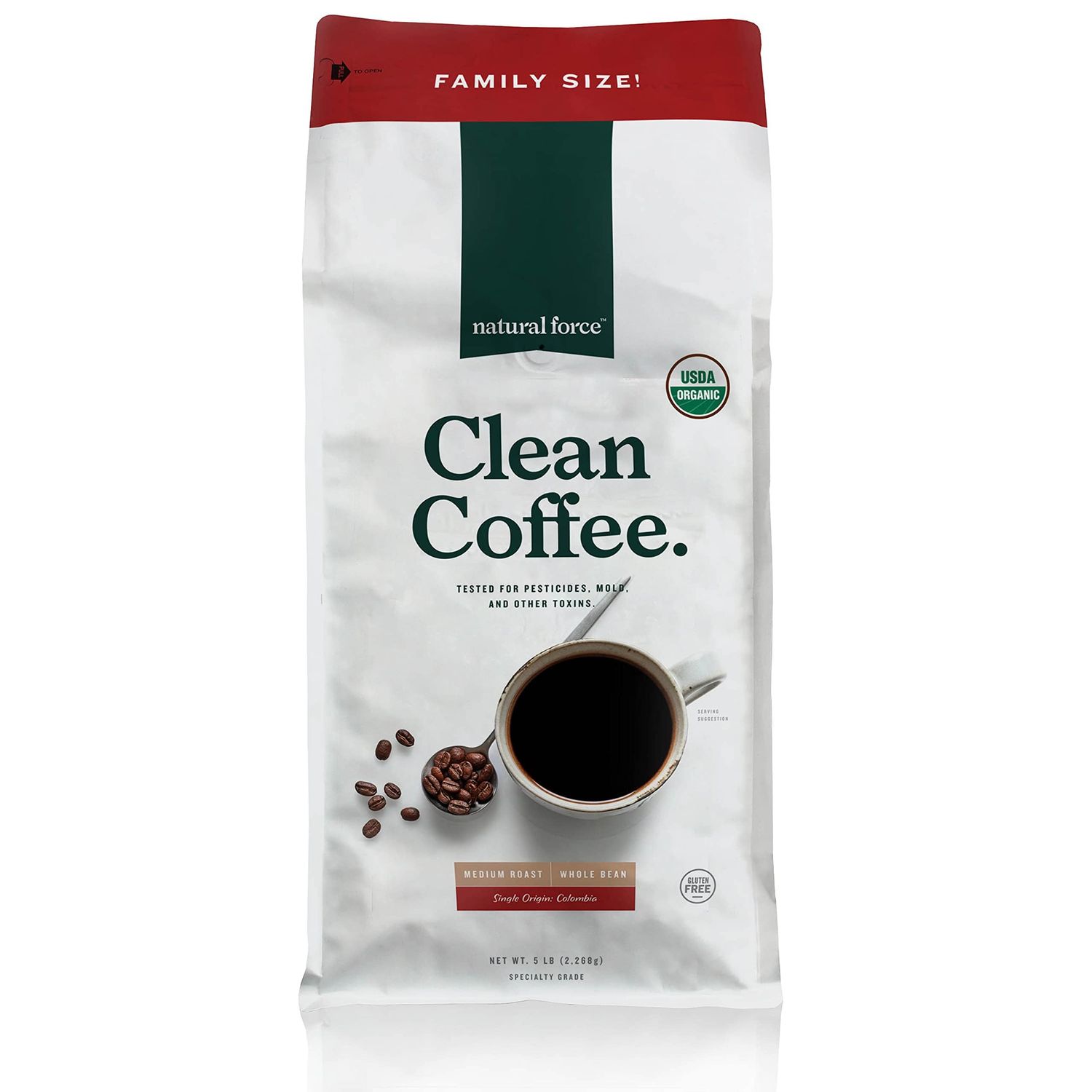 Natural Force Organic Mold Free Coffee, High CGA Coffee, Mycotoxin Free, Low Acidity, Incredible Ta…