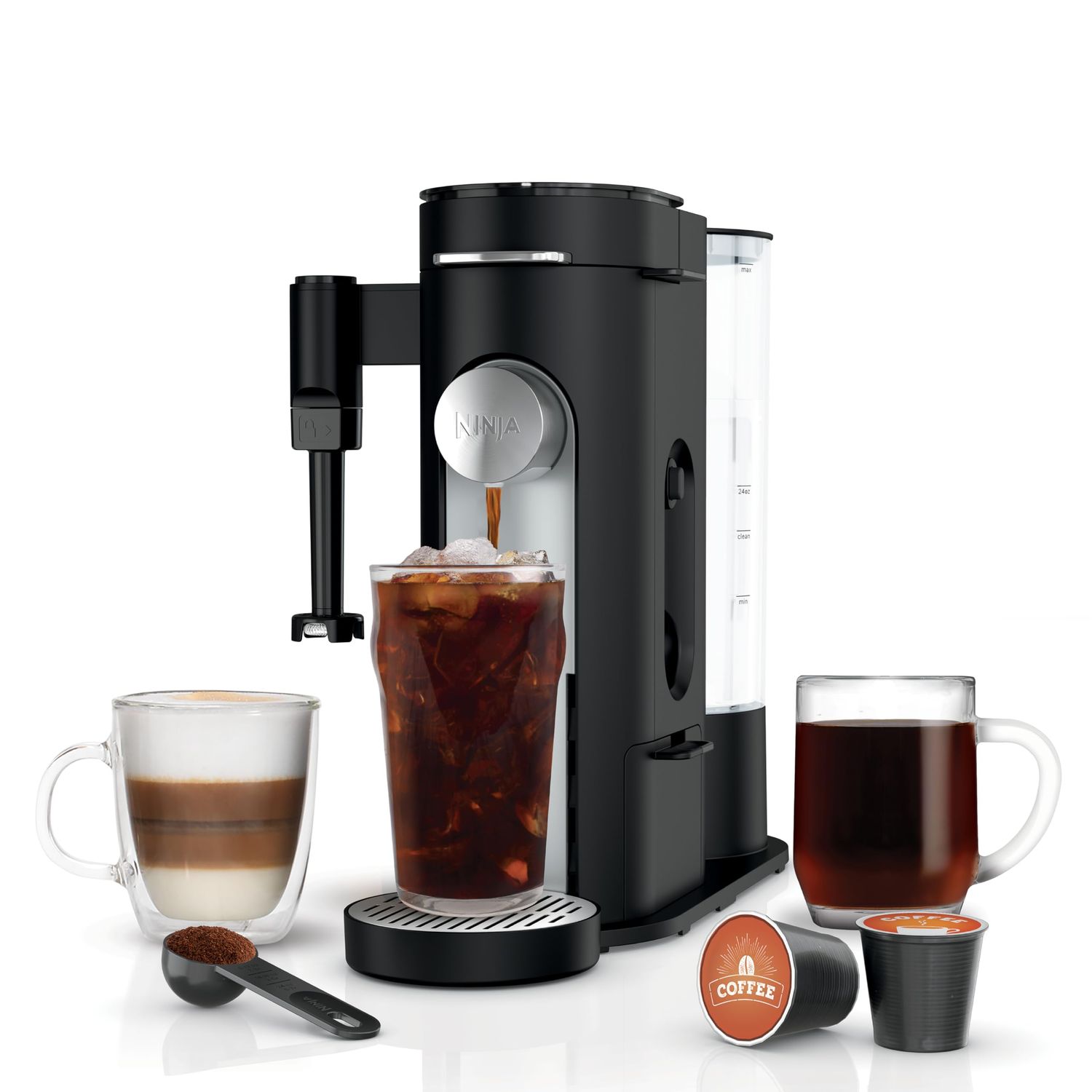 Ninja Coffee Maker, Single Serve, Brew with Coffee Pods and Grounds, Compatible with K-Cup Pods, 4 …