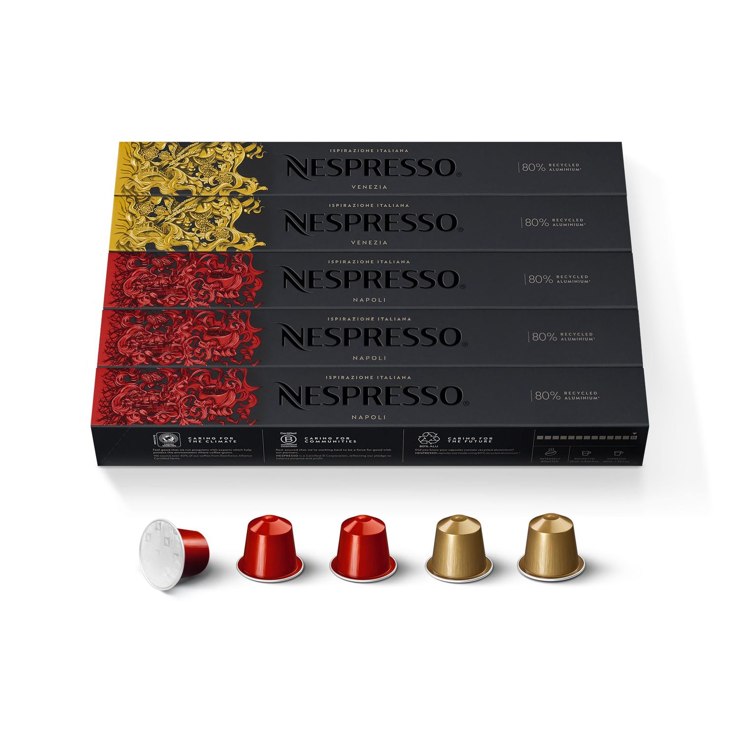 Nespresso Capsules Original Line, Variety Pack, Napoli and Venezia Espresso Coffee, 50 Count Espres…