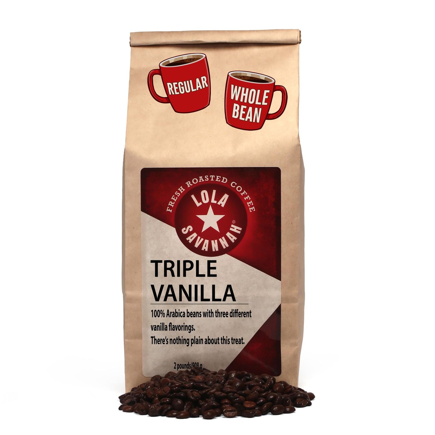 Lola Savannah Triple Vanilla Whole Bean Coffee - Three Unique Layers of Vanilla Delivers an Irresis…
