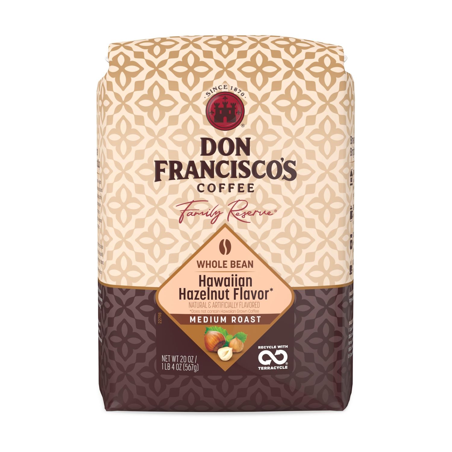 Don Francisco's Hawaiian Hazelnut Whole Bean Coffee, Medium Roast – 100% Arabica, Flavored Coffee, …