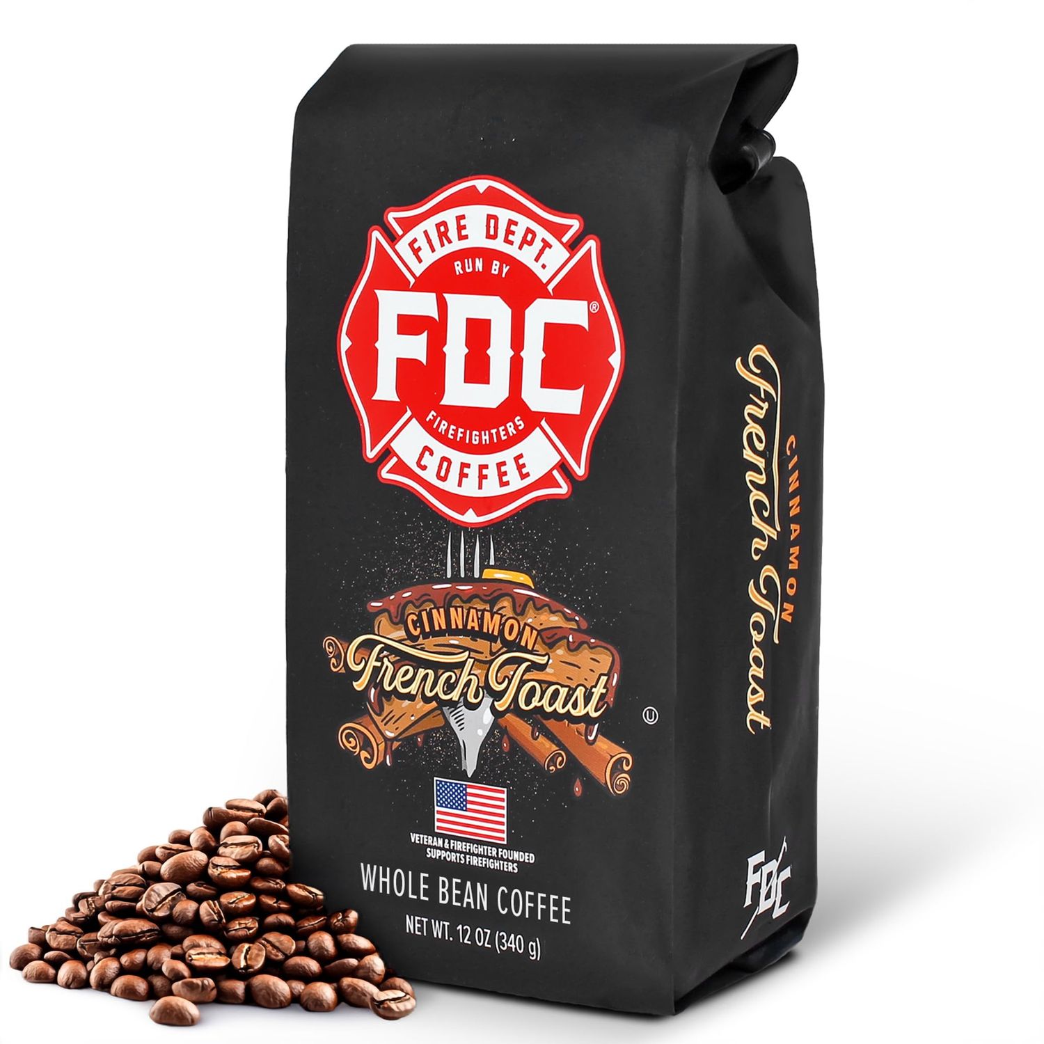 Fire Department Coffee - Gives Back to Firefighters - Cinnamon French Toast Coffee Beans - Roasted …