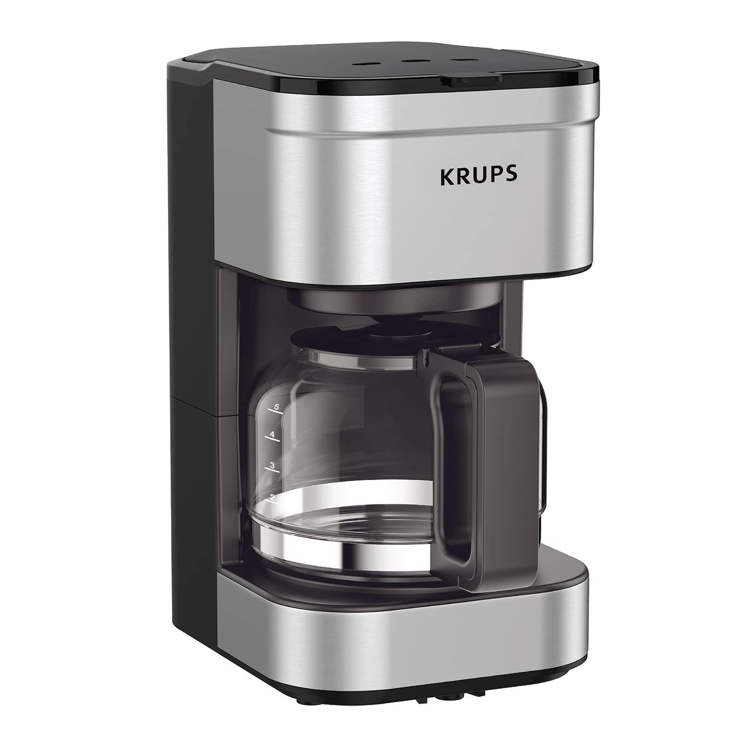 KRUPS Simply Brew Compact 5 Cup Coffee Maker: Stainless Steel Design, Pause &amp; Brew, Keep Warm, Reus…