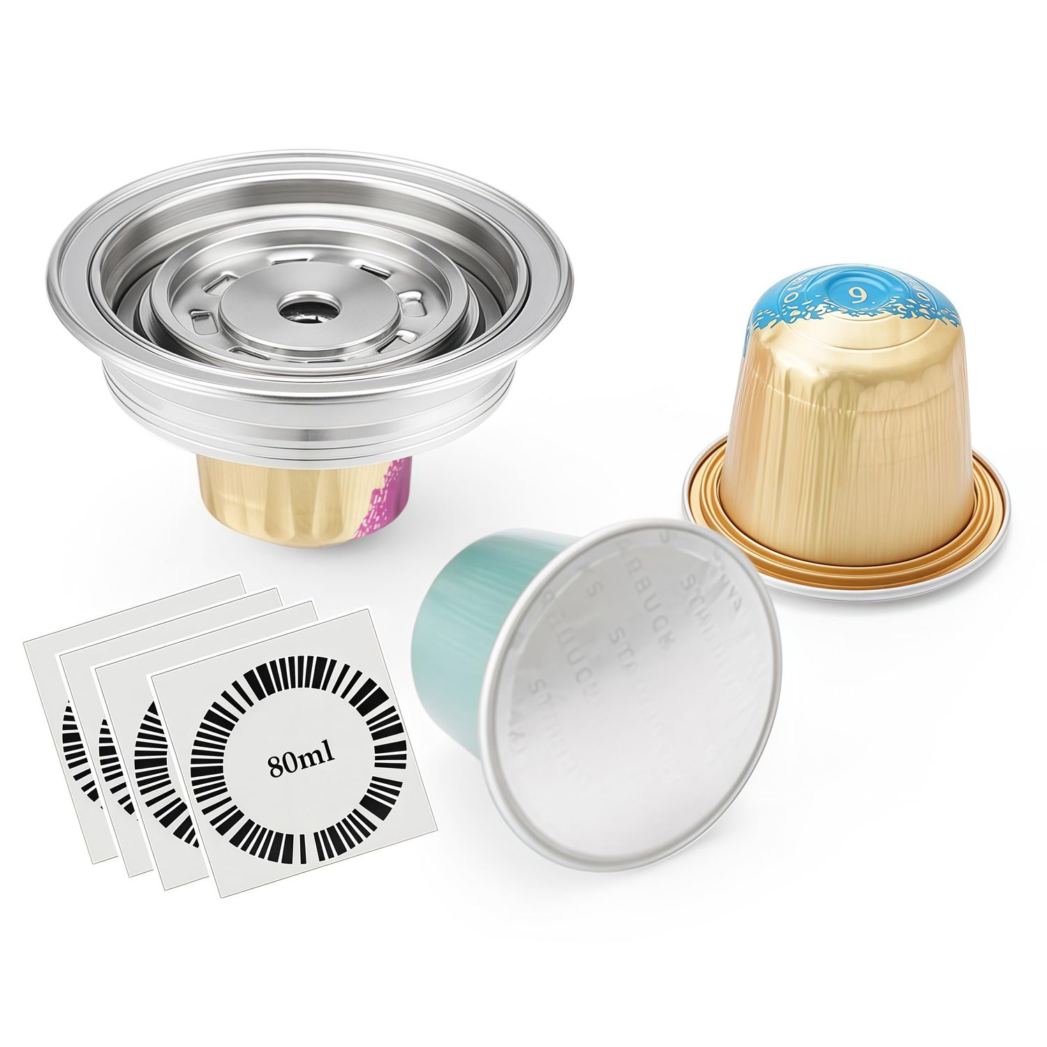 Reusable Coffee Pod Converter Need to Use with Oringal Capsule(NOT Including) Stainless Steel Coffe…