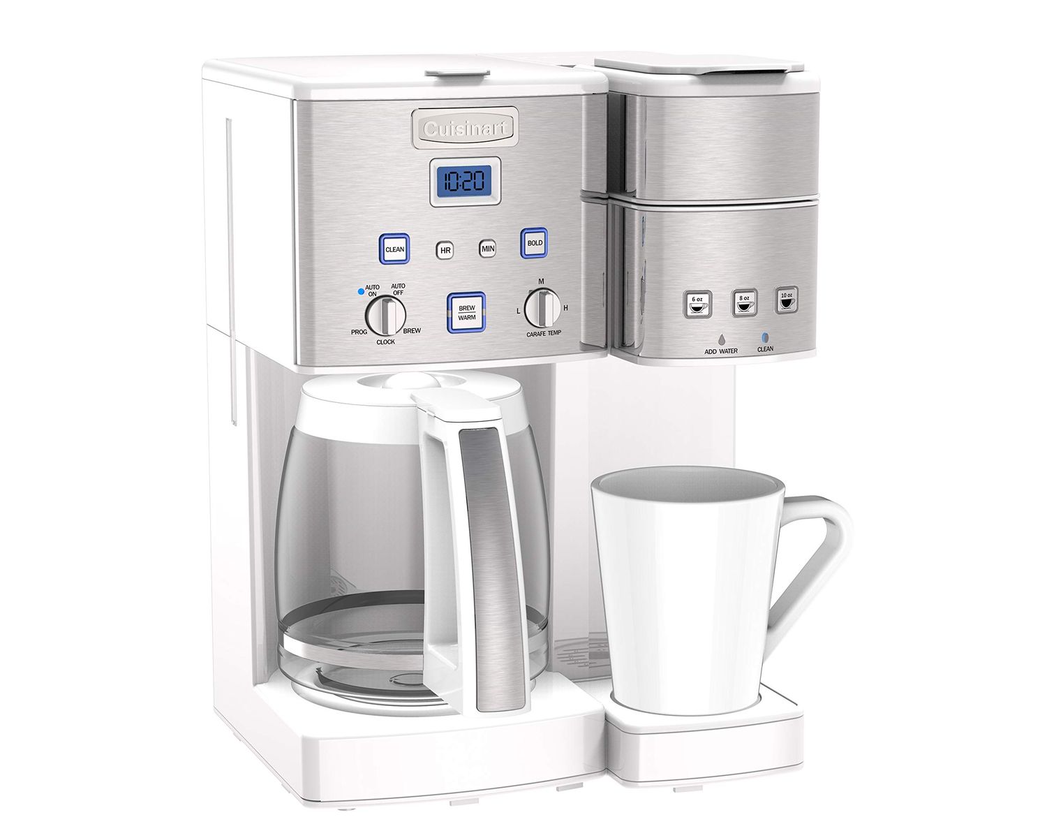 Cuisinart SS-15W Maker Coffee Center 12-Cup Coffeemaker and Single-Serve Brewer, White Stainless St…