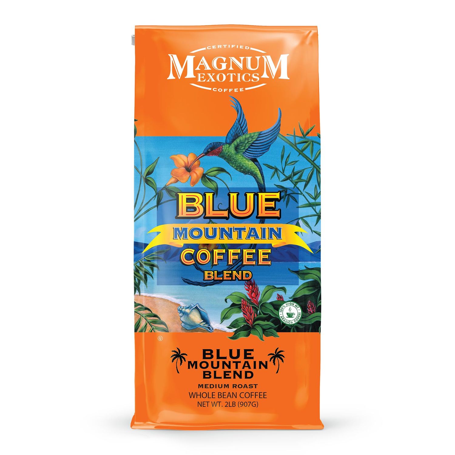 Magnum Exotics Coffee, Blue Mountain Blend - Whole Bean Coffee, Medium-Light Roast, Made from 100% …