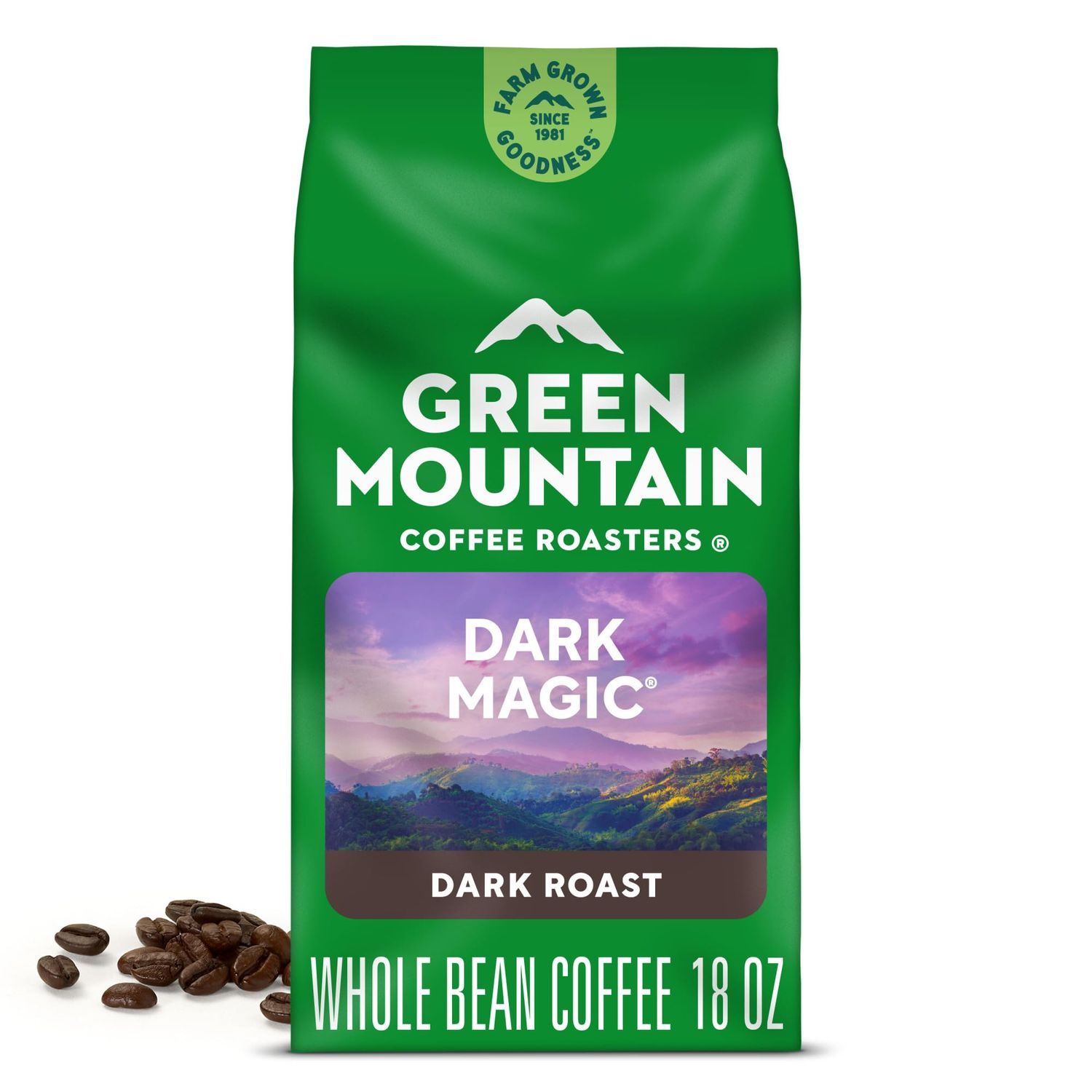 Green Mountain Coffee Roasters Dark Magic, Whole Bean Coffee, Bagged 18 oz