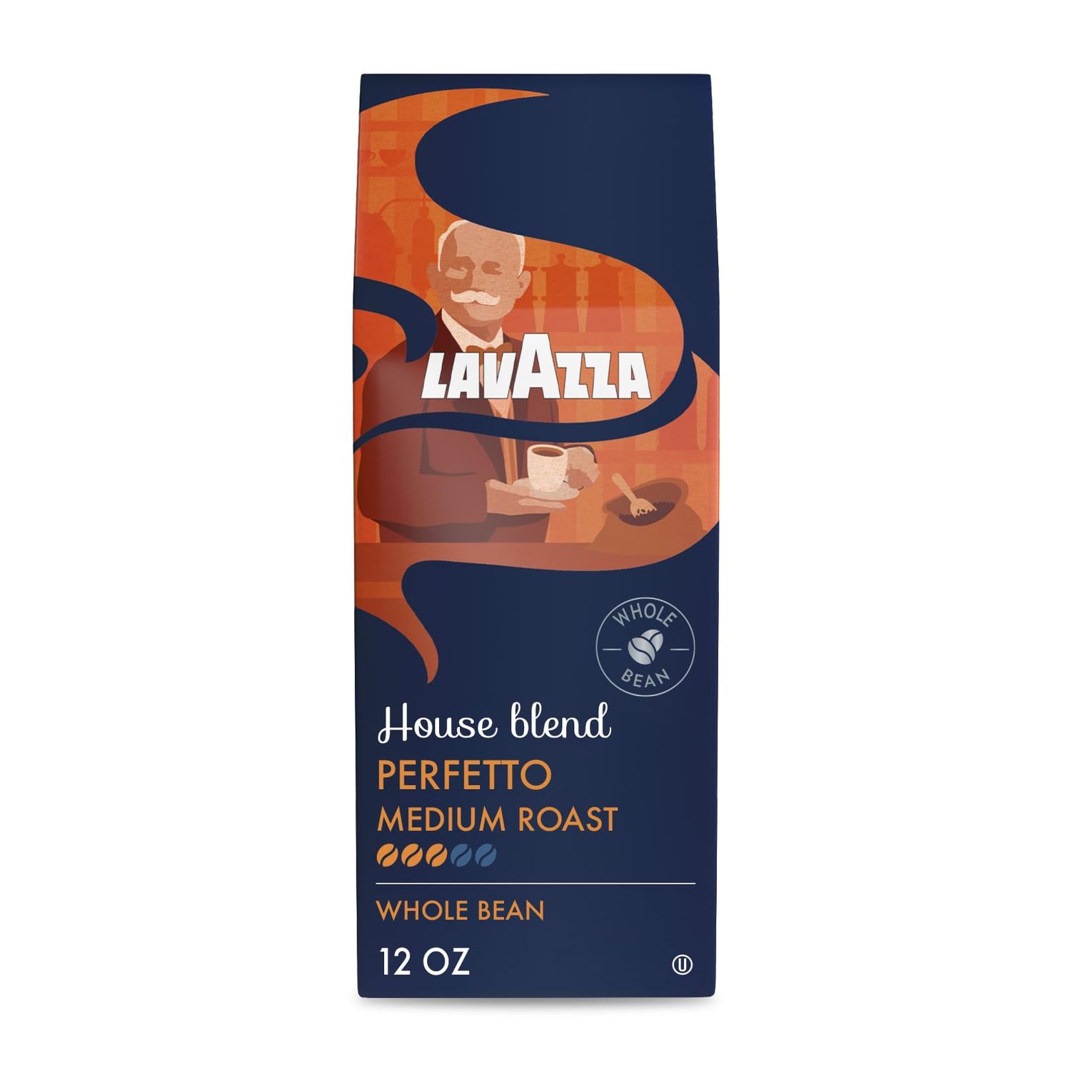 Lavazza House Blend Perfetto Whole Bean Coffee 12oz Bag, Medium Roast, Full-bodied, Intensity 3/5, …