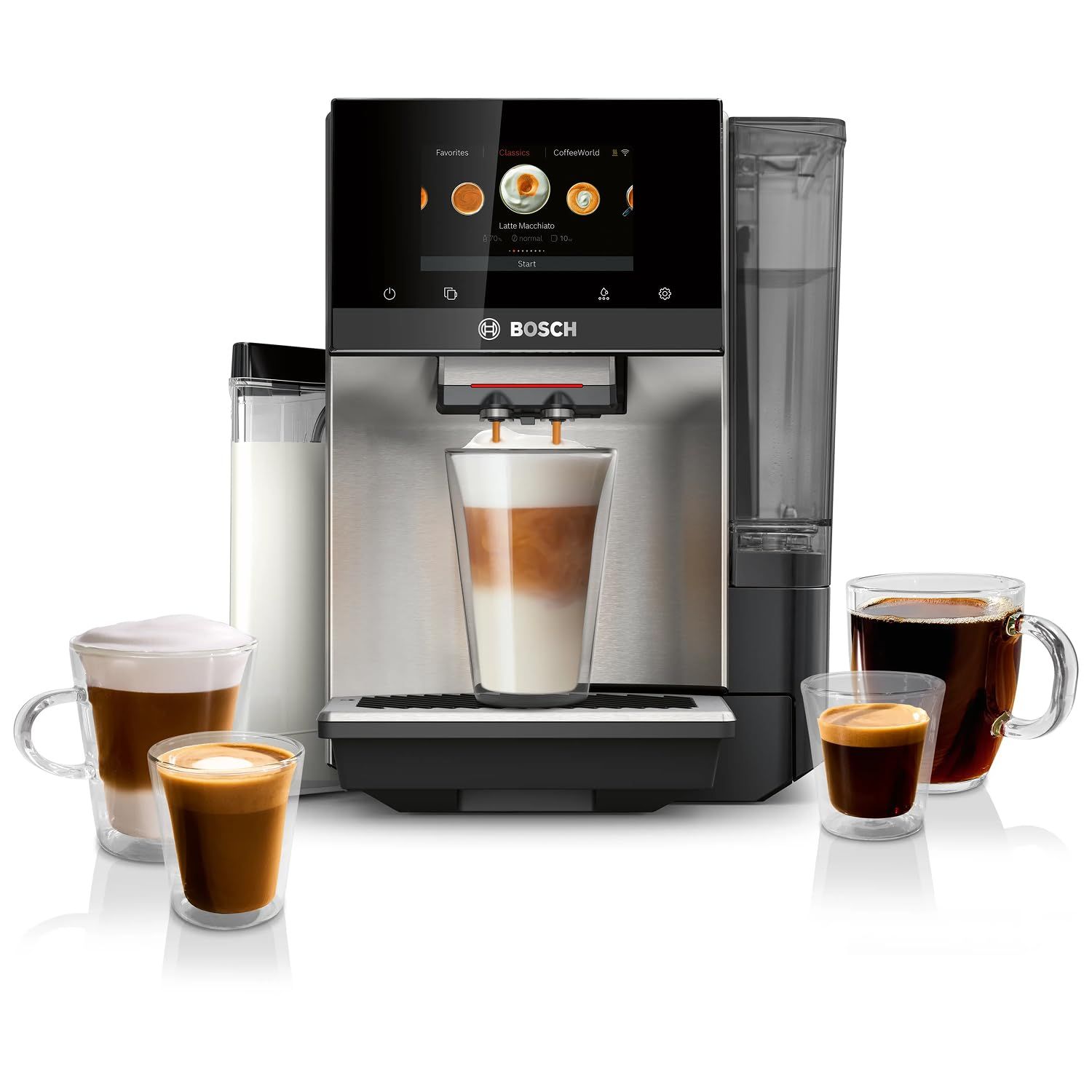 Bosch Fully Automatic Coffee and Espresso Machine - 36 Drinks, Double Cup Barista Style Super Coffe…