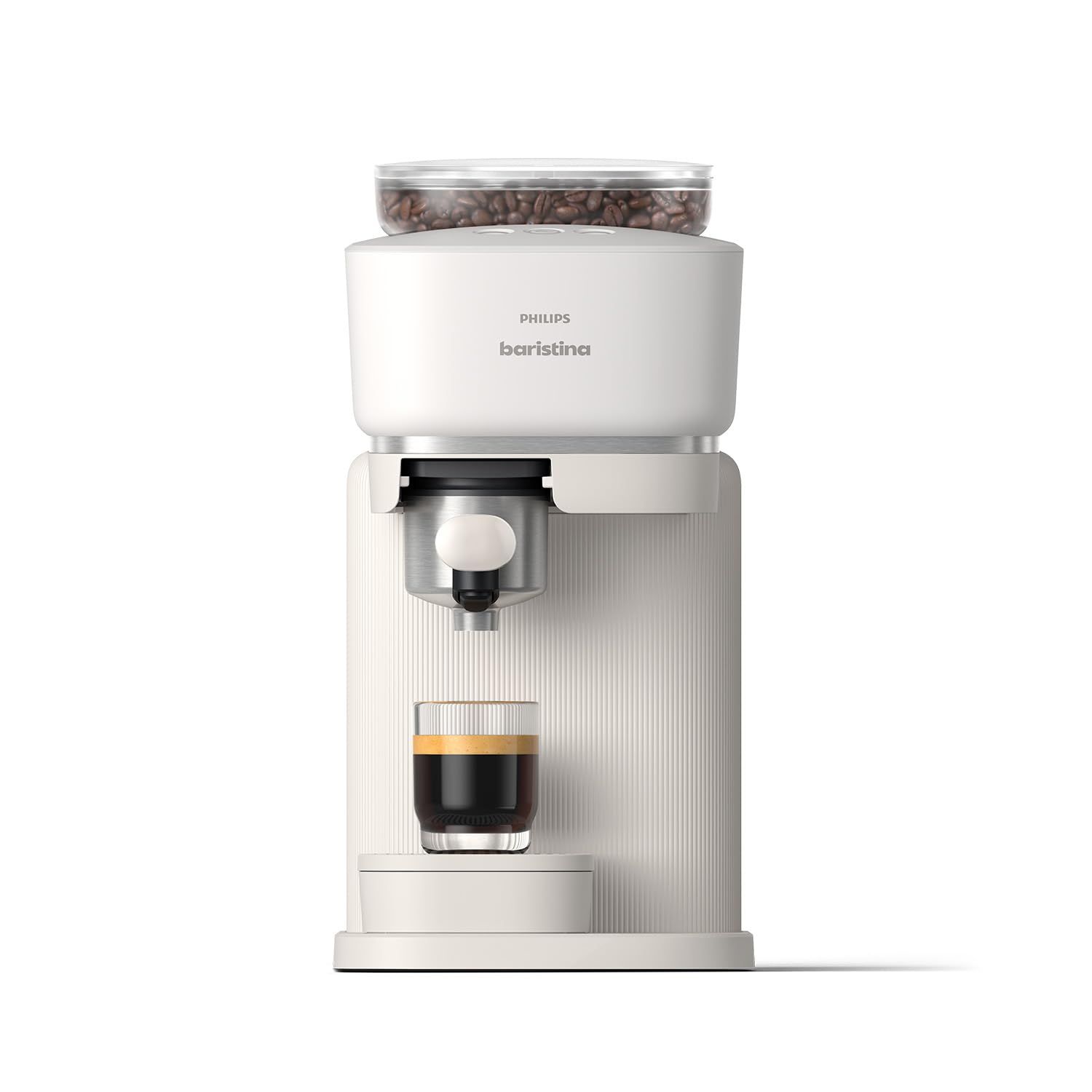 Philips Baristina Espresso Machine, Grind, Tamp &amp; Brew Coffee Beans in One Swipe, Compact, 16 Bar P…