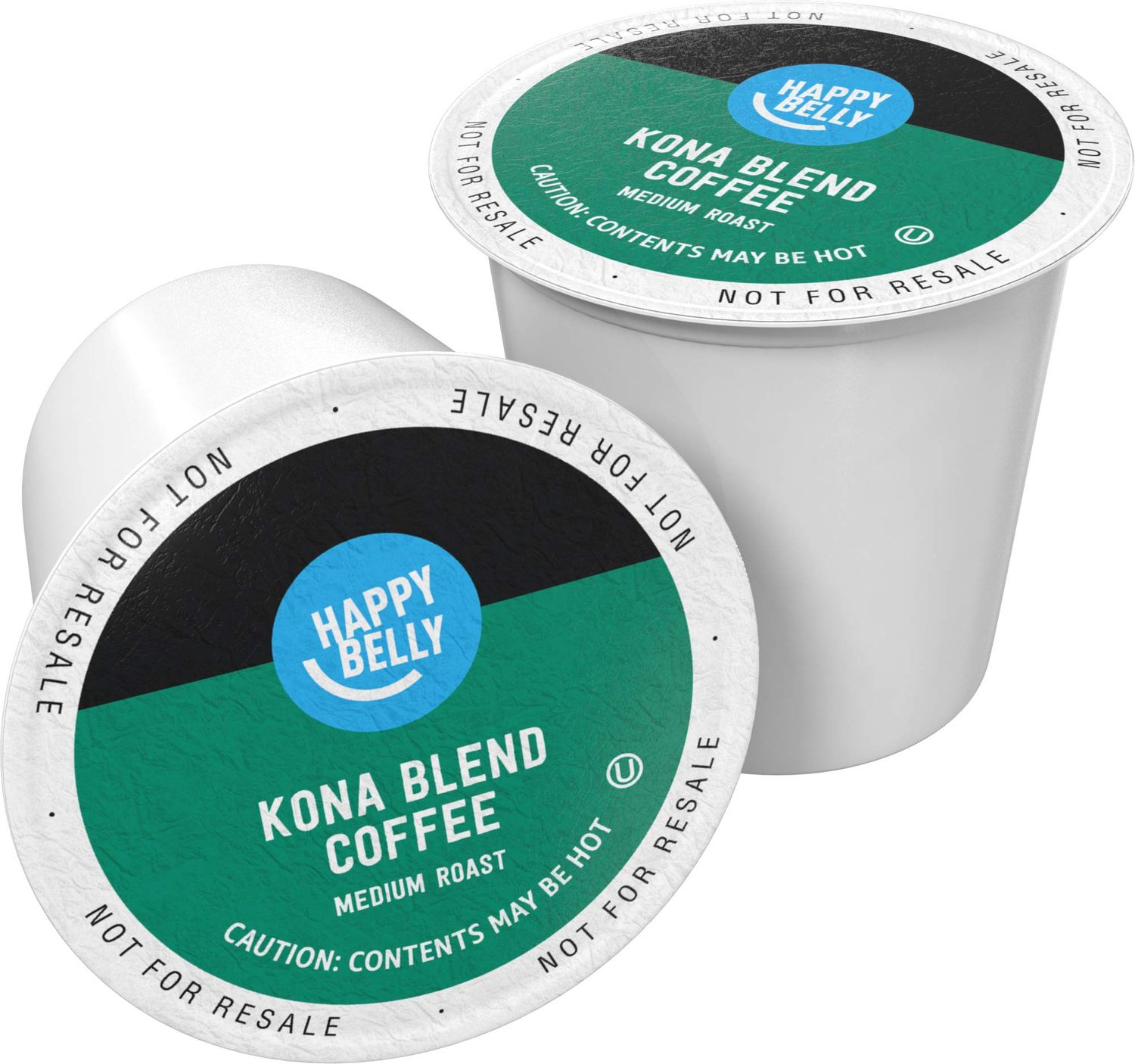Happy BellyMedium Roast Coffee Pods, Kona Blend, Compatible with Keurig 2.0 K-Cup Brewers, 100 Count