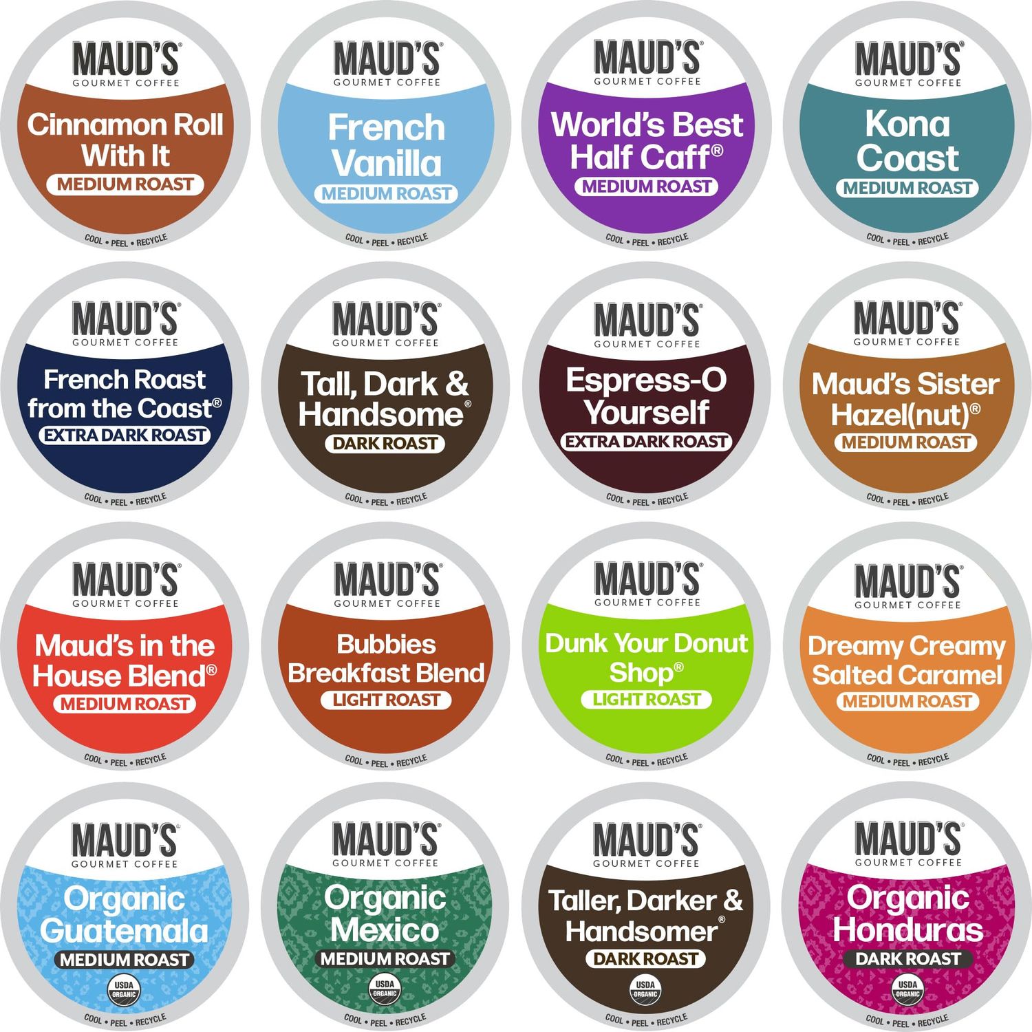 Maud's Coffee Lovers Variety Pack Coffee Pods, 40 ct, 16 Assorted Flavors in Single Serve Pods – 10…