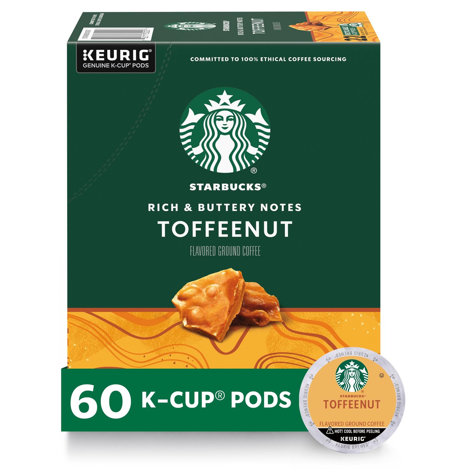 Starbucks K-Cup Coffee Pods, Flavored Hot or Iced Coffee, Toasted Graham, 60 Keurig Pods ​