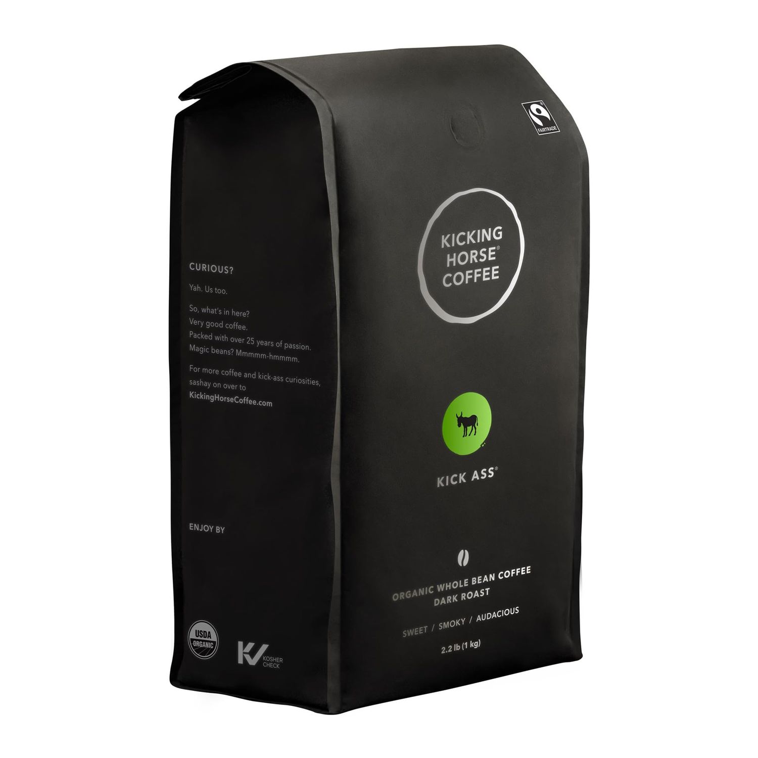 Kicking Horse Coffee, Kick Ass, Dark Roast, Whole Bean, Certified Organic, Fairtrade, Kosher Coffee…