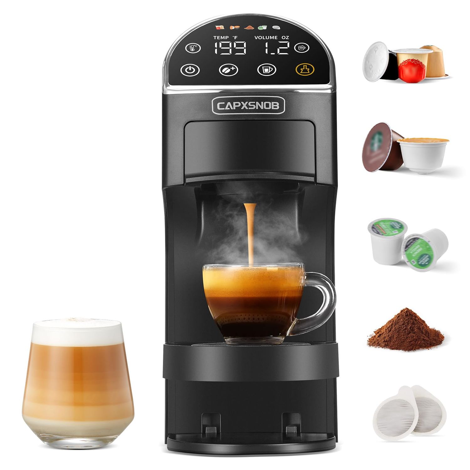 Magician2 Mini Coffee Maker compatible with Keurig K Cup, Nespresso Original, Dolce Gusto, ESE Pods…