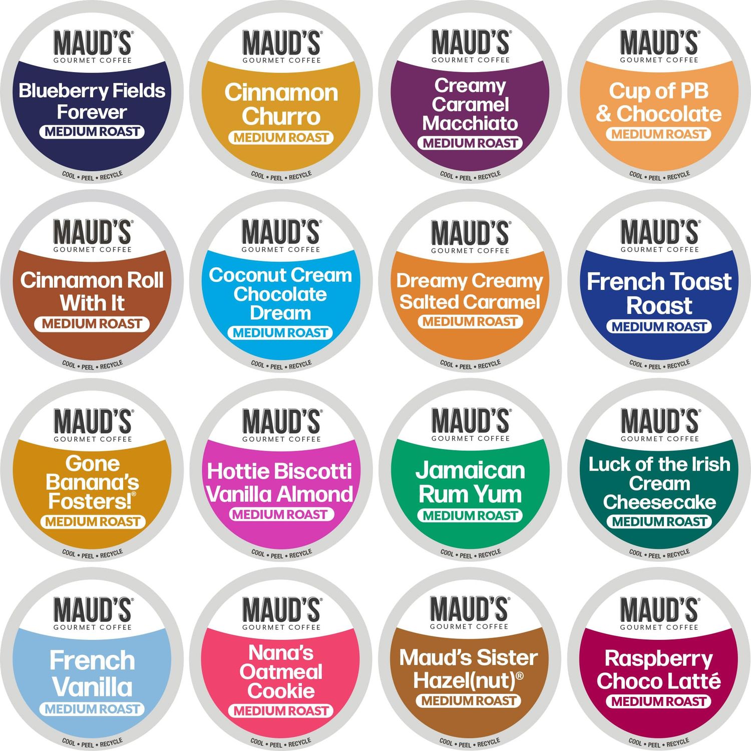 Maud's Super Flavored Coffee Pods Variety Pack, 80 ct, 16 Assorted Flavors, Medium Roast Flavored C…