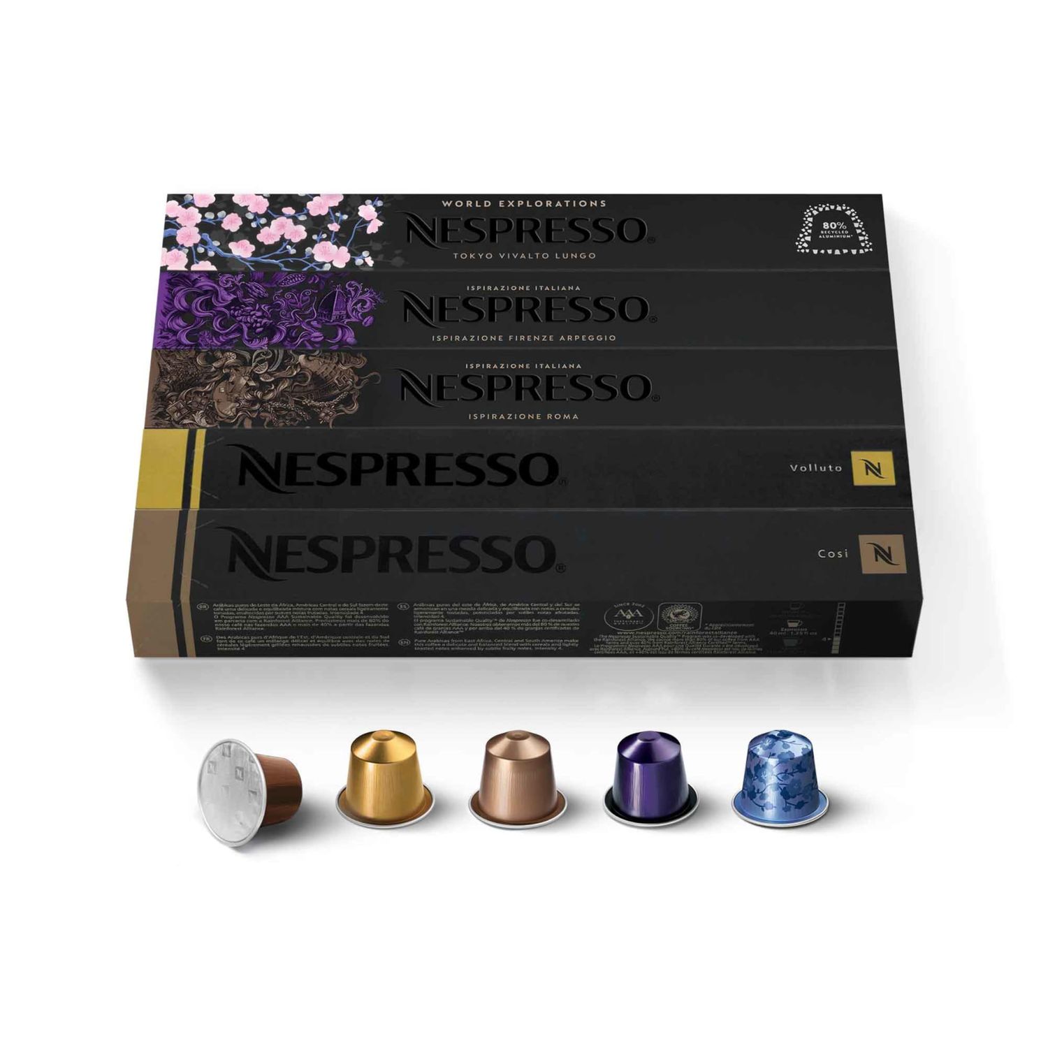 Nespresso Capsules Original Line, Ispirazione Variety Pack, Mild, Medium, Dark Roast Espresso Coffe…