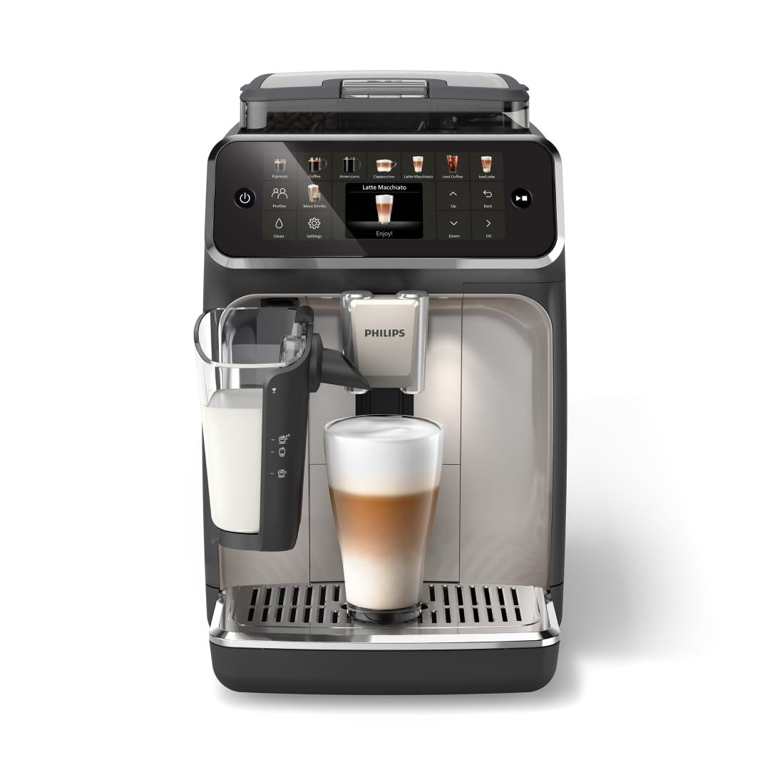 Philips 5500 Series Fully Automatic Espresso Machine, LatteGo Milk System, Integrated Grinder, 20 H…