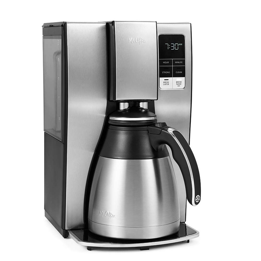 Mr. Coffee 10-Cup Programmable Coffee Maker, Insulated Thermal Carafe, Brew Strength Selection, Bre…