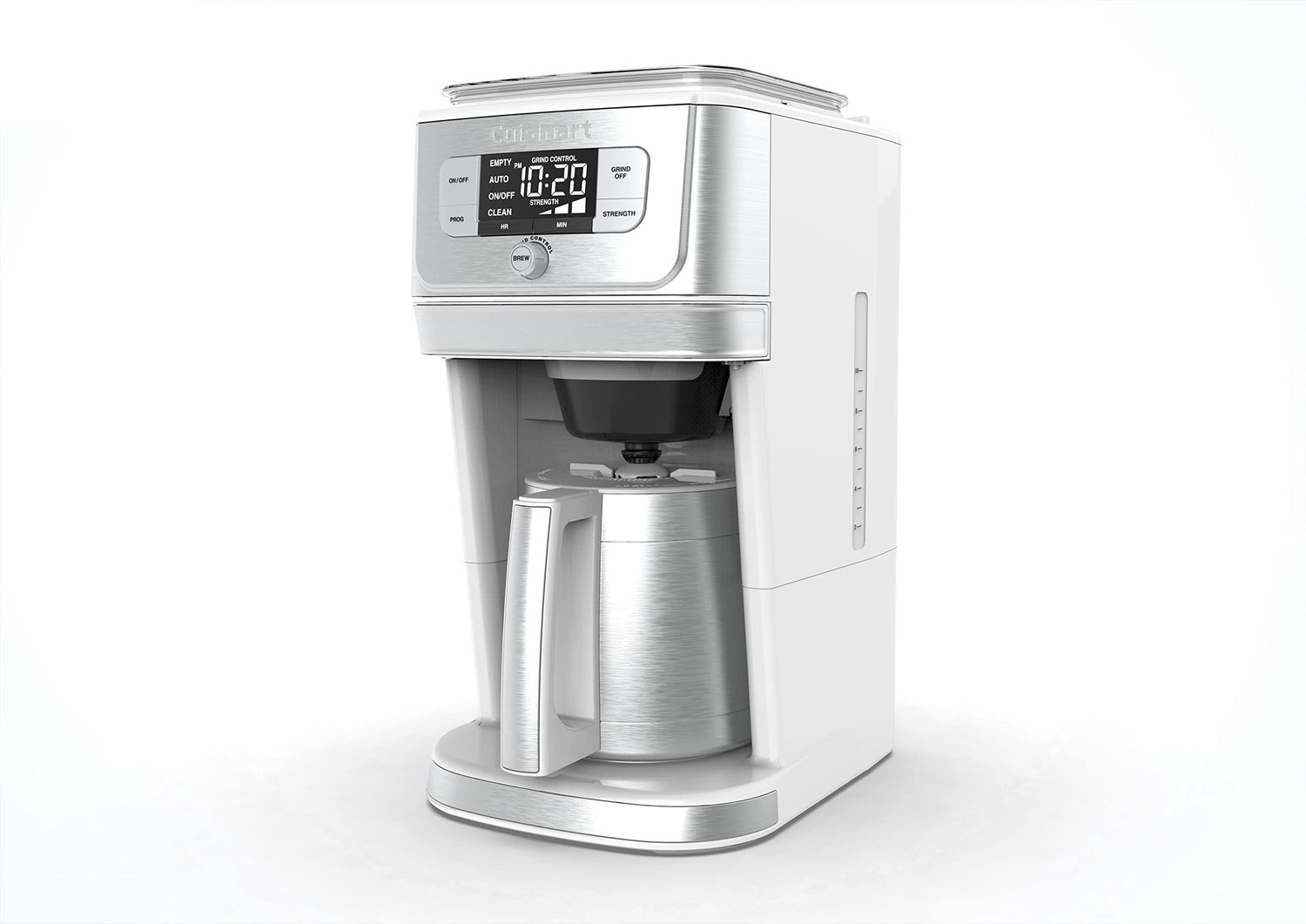 Cuisinart DGB-850W Burr Grind &amp; Brew 10-Cup Coffeemaker with Thermal Carafe, White/Stainless Steel,…