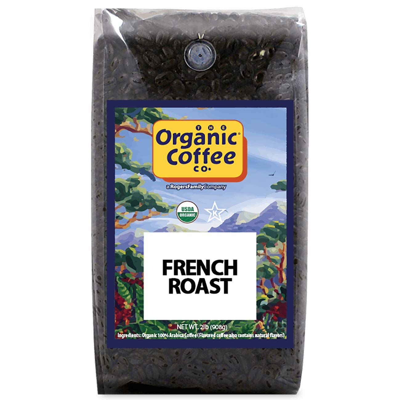 Organic Coffee Co. French Roast Whole Bean Coffee 2LB (32 Ounce) Dark Roast USDA Organic