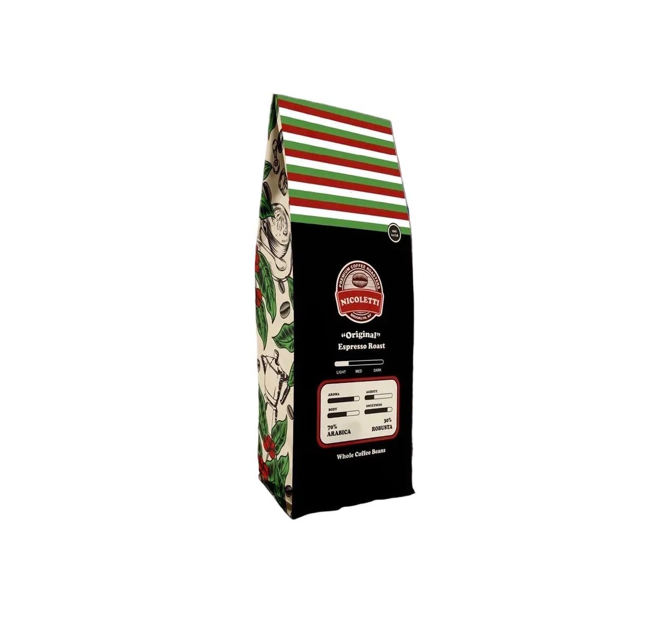 Nicoletti Coffee "Original" Espresso Roast Beans 2.20lb (Made in Brooklyn NY since 1972) Fresh Roas…