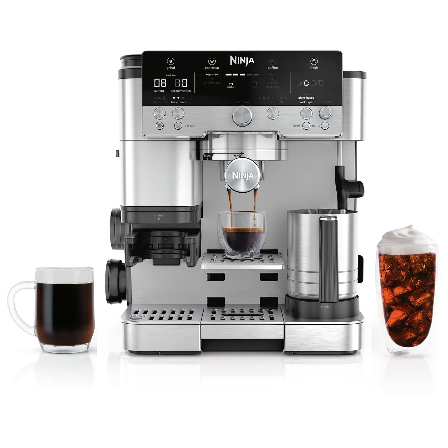 Ninja Luxe Café Premier 3-in-1 Espresso Machine, Drip Coffee, &amp; Rapid Cold Brew | Built-in Coffee G…