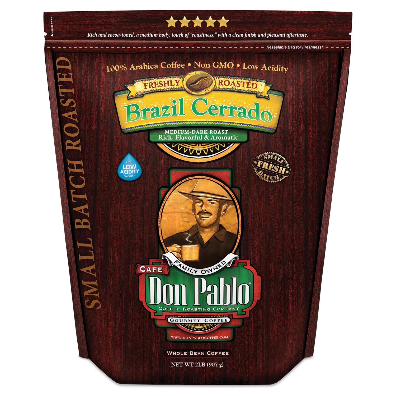 2LB Don Pablo Gourmet Coffee - Brazil Cerrado - Medium Dark Roast - Whole Bean Coffee - 100% Arabic…
