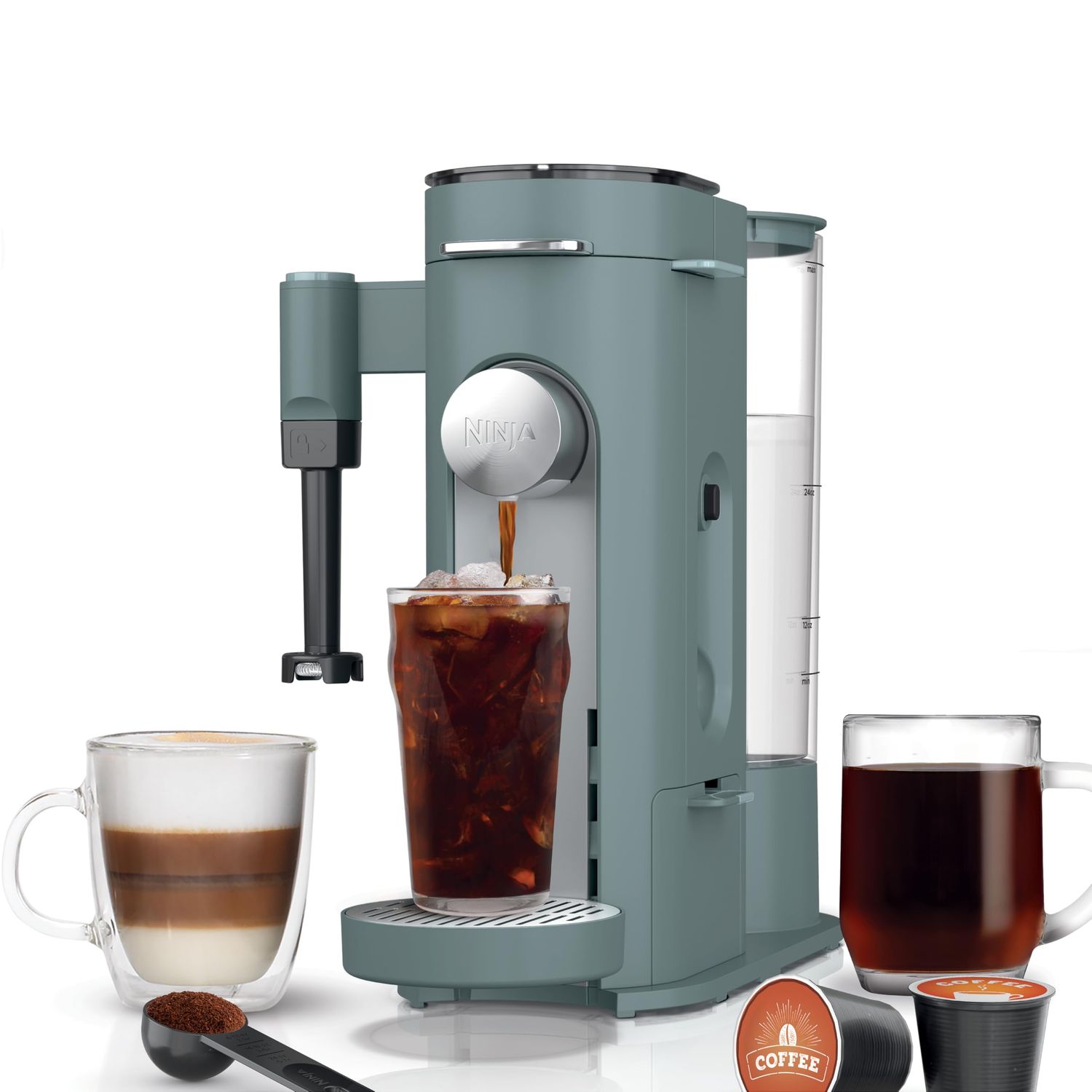 Ninja Pods &amp; Grounds Specialty Single-Serve Coffee Maker, K-Cup Pod Compatible, Built-In Milk Froth…