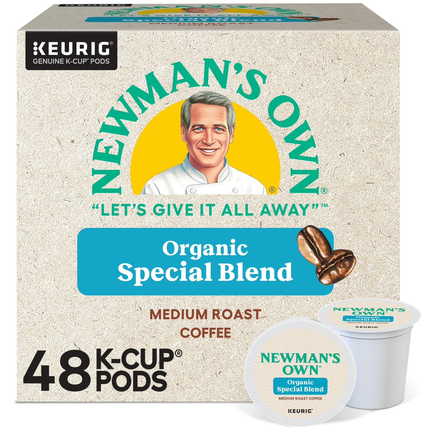 Newman's Own Organics Special Blend, Single-Serve Keurig K-Cup Pods, Medium Roast Coffee Pods, 48 C…