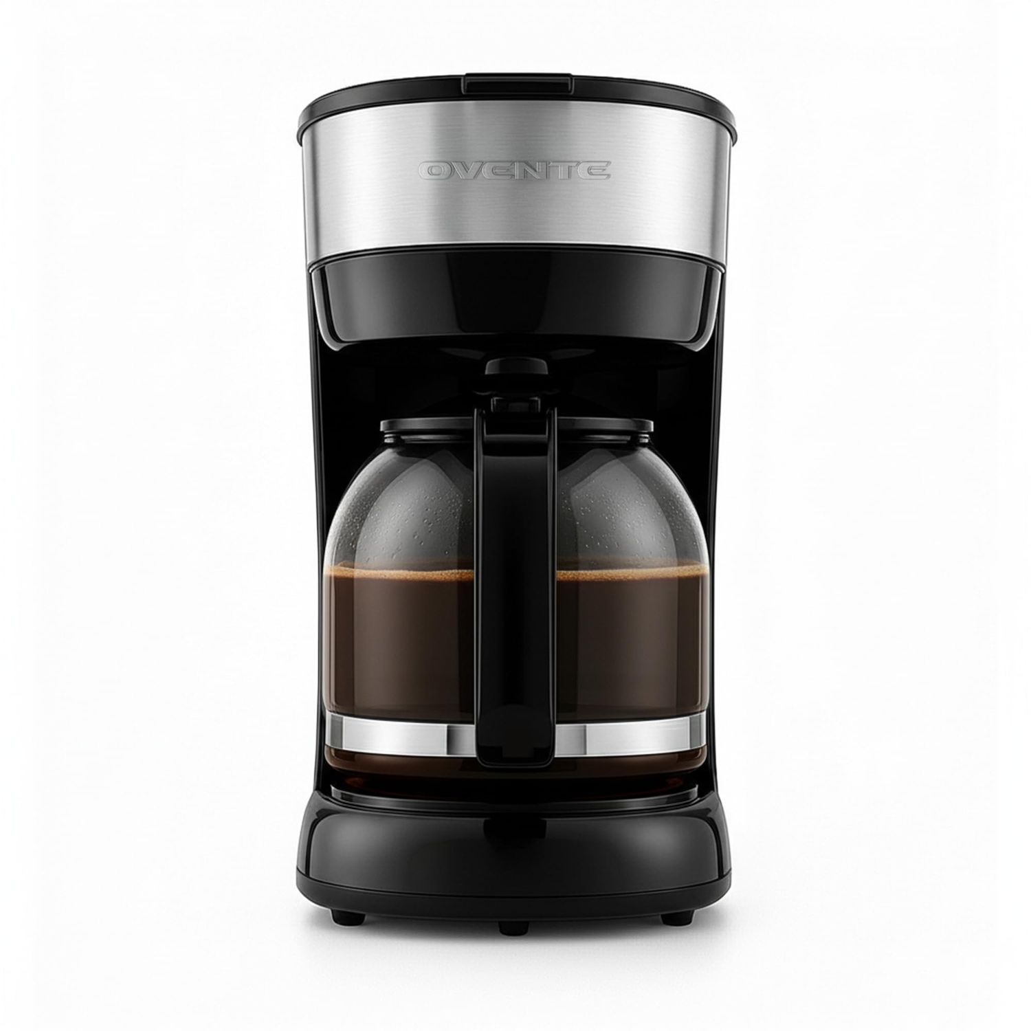 OVENTE 12-Cup Drip Coffee Maker with Borosilicate Glass Carafe, One-Touch Operation Machine, Anti-D…