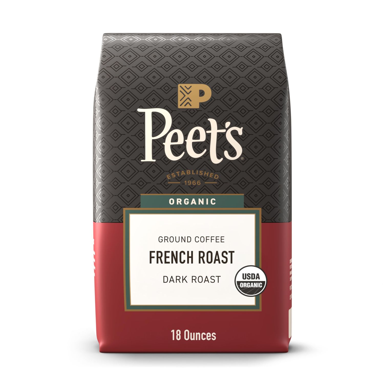 Peet's Coffee, USDA Organic Dark Roast Ground Coffee, 100% Arabica Coffee - French Roast 18 Ounce B…