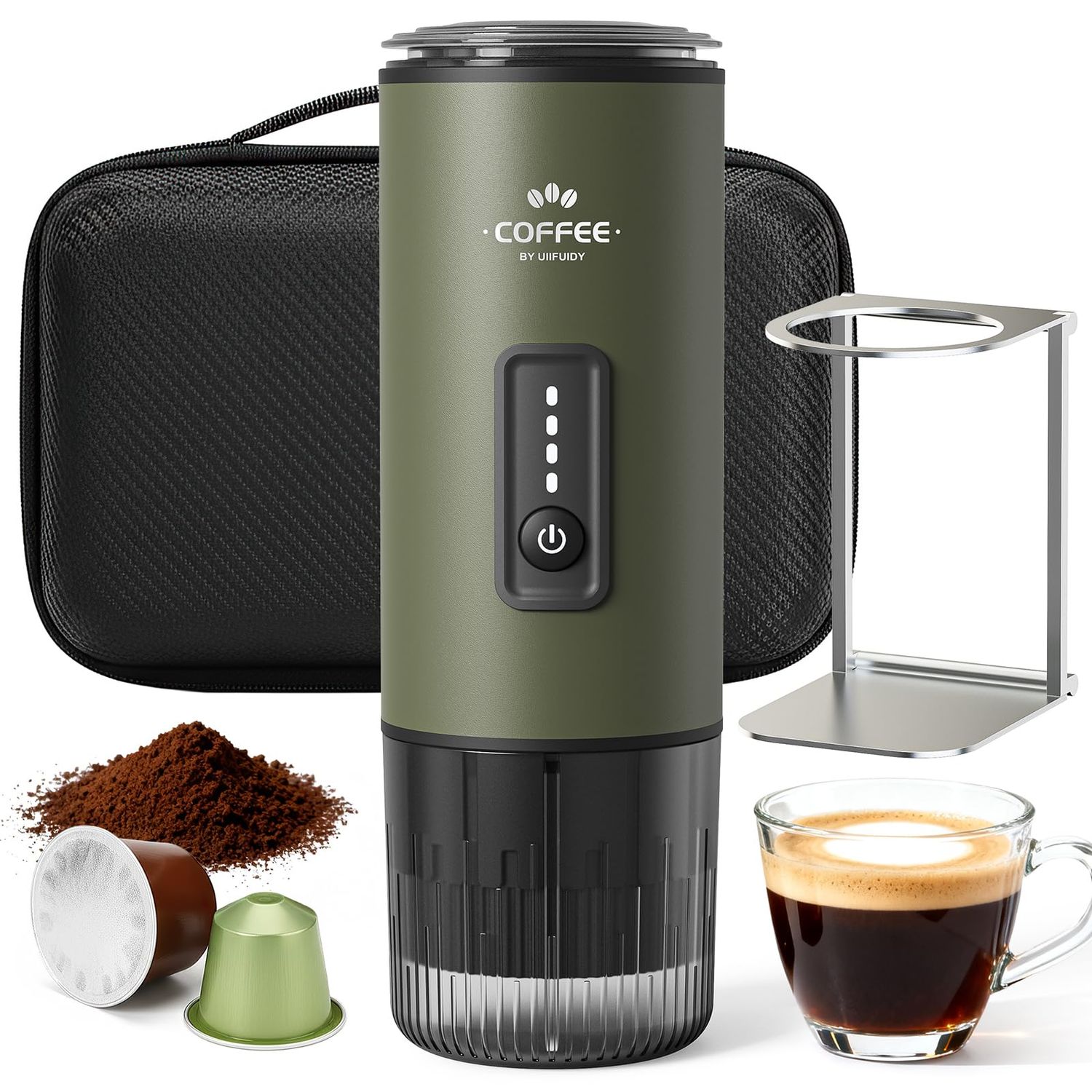 Portable Espresso Maker, 3 in 1 Coffee Maker Set with Carrying Bag and Coffee Stand, Coffee Machine…