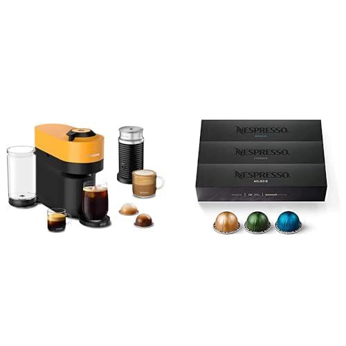 Nespresso Vertuo Pop+ Coffee and Espresso Maker by De'Longhi, Mango, with Aeroccino Milk Frother an…