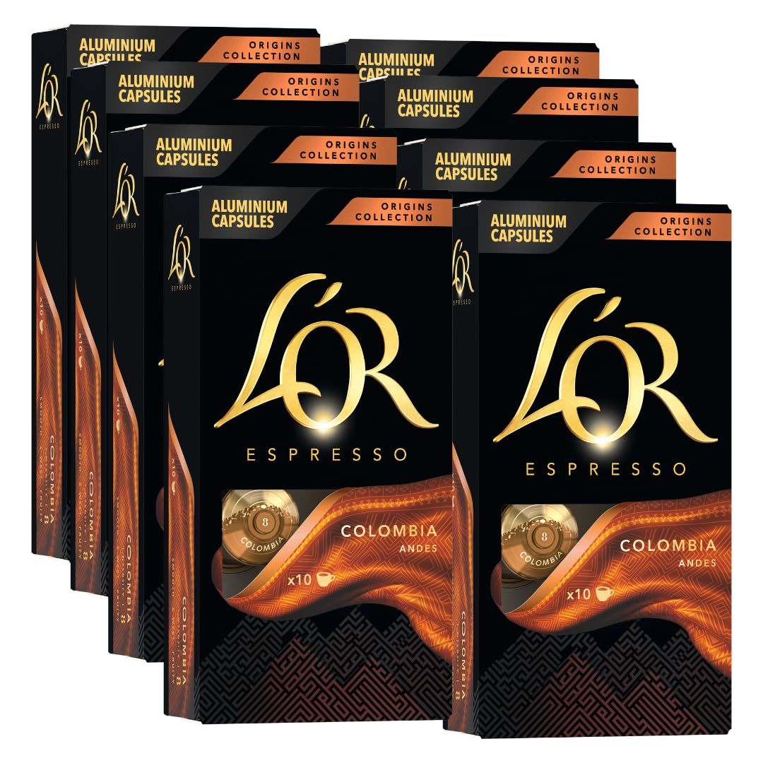L'OR Espresso Capsules, 80 Count Colombia, Single-Serve Aluminum Coffee Capsules Compatible with th…