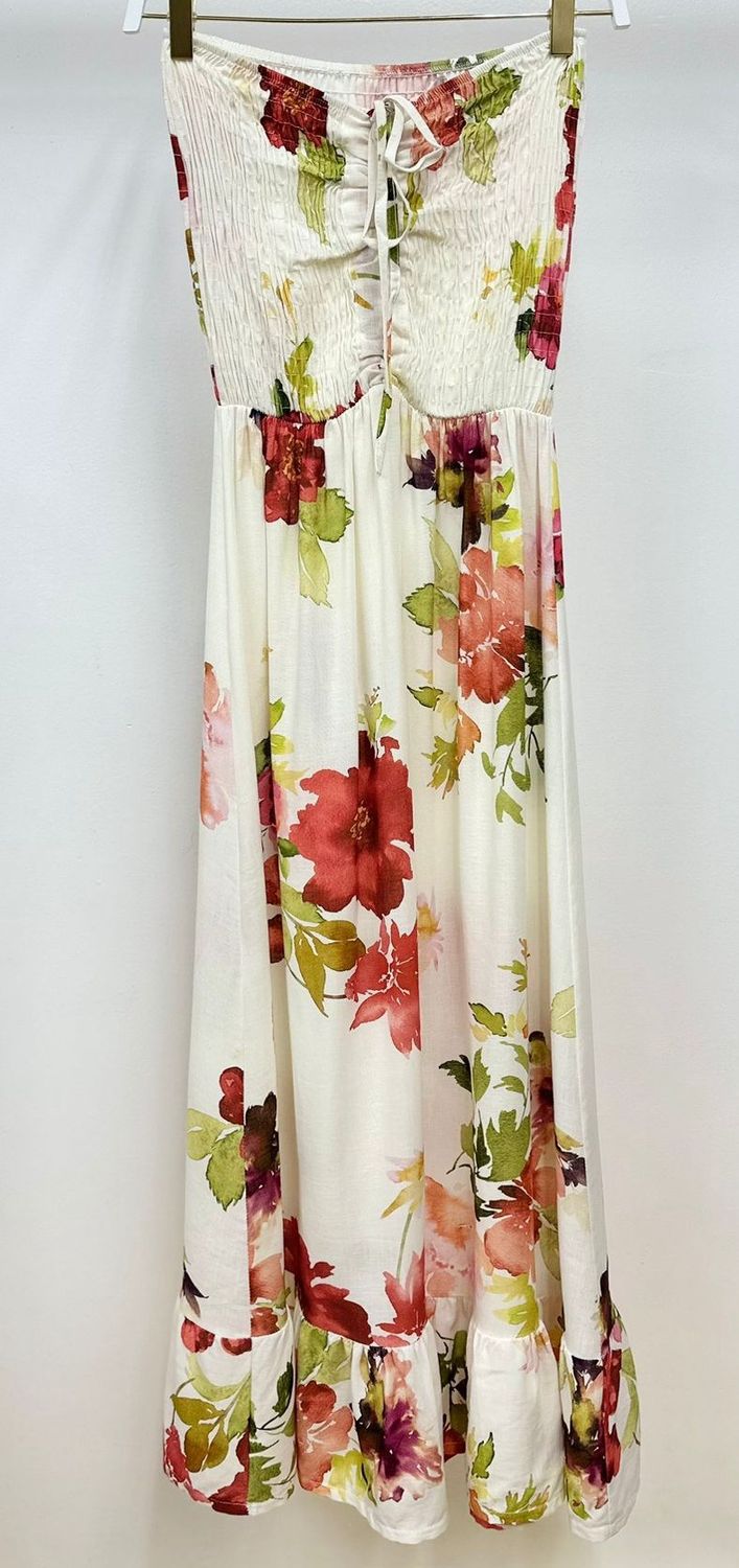 Linen Smocked Halter Maxi Dress / MM