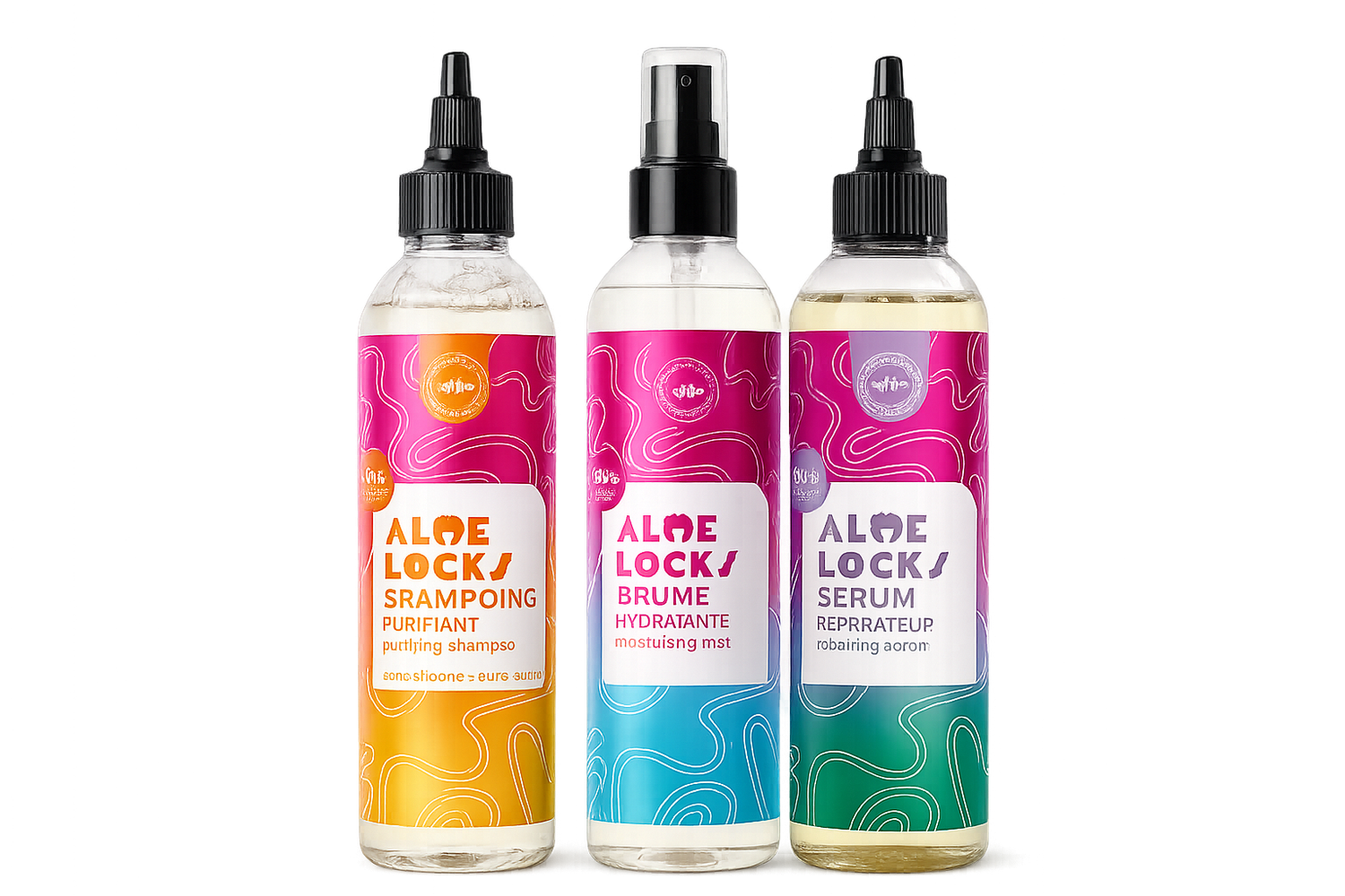Aloé Locks – Pack Purifiant (Shampoing + Sérum + Brume) Aloé Locks – Pack Purifiant (Shampoing + Sérum + Brume)