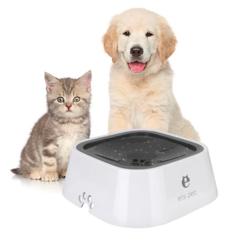 1.5L Cat Dog Water Bowl Carried Floating Bowl Anti-Overflow Slow Water Feeder Dispenser Pet Fountain ABS&amp;PP Dog Supplies
