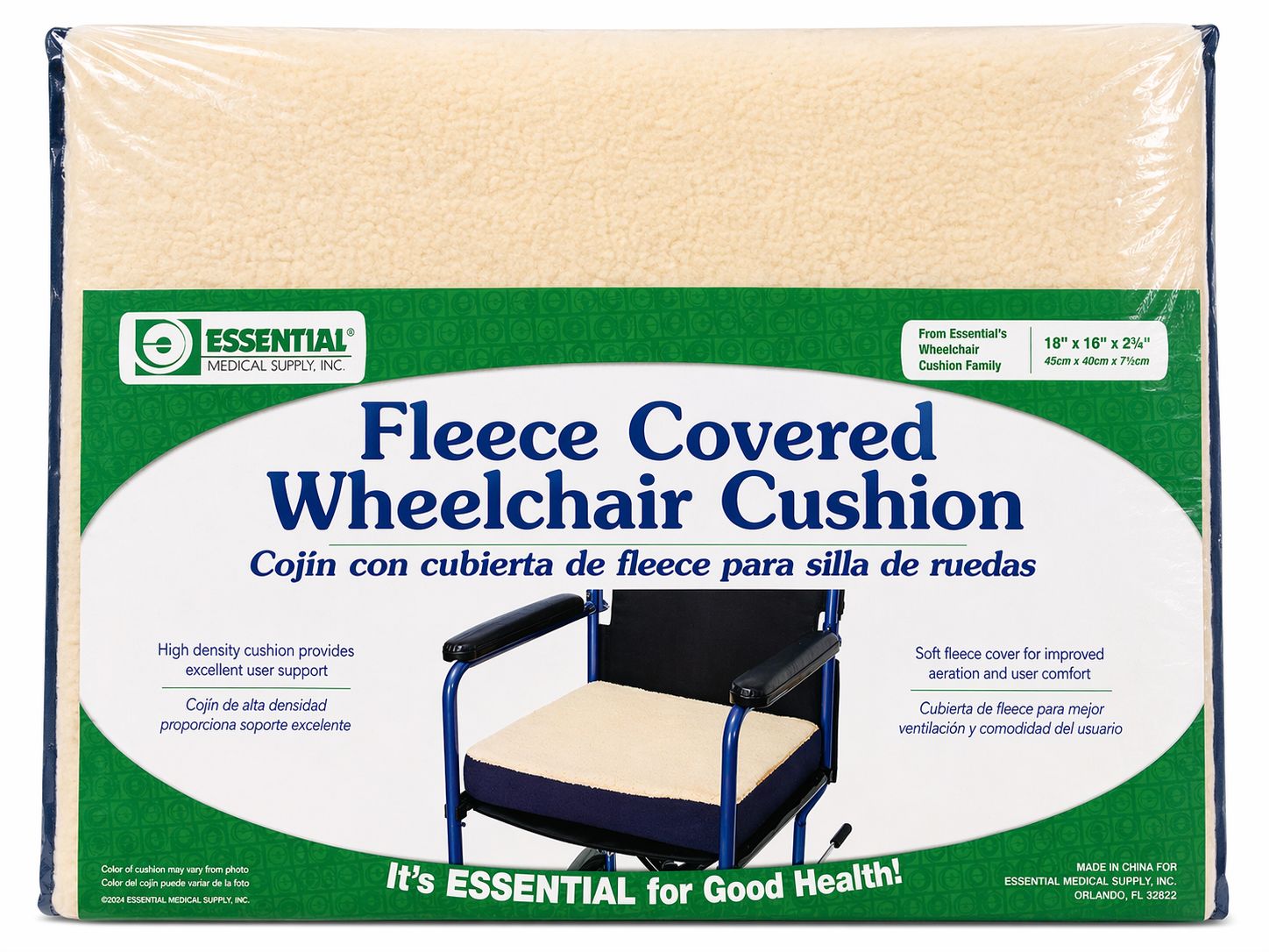 FLEECE COVER WHEELCHAIR CUSHION