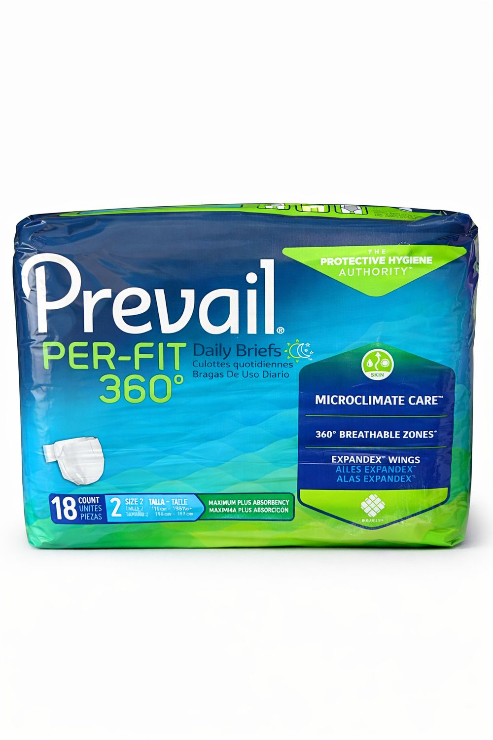 PREVAIL PER-FIT 360 daily briefs, Size: 18 count