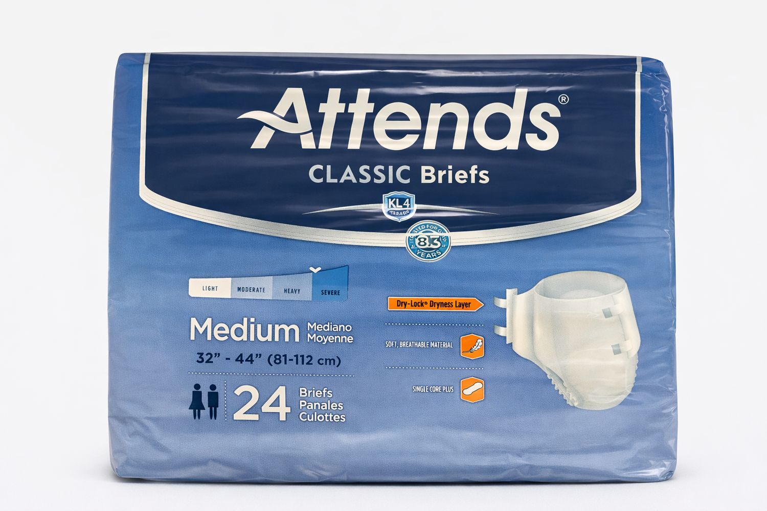 ATENDS CLASSIC BRIFTS, Size: MEDIUM 24 COUNTS
