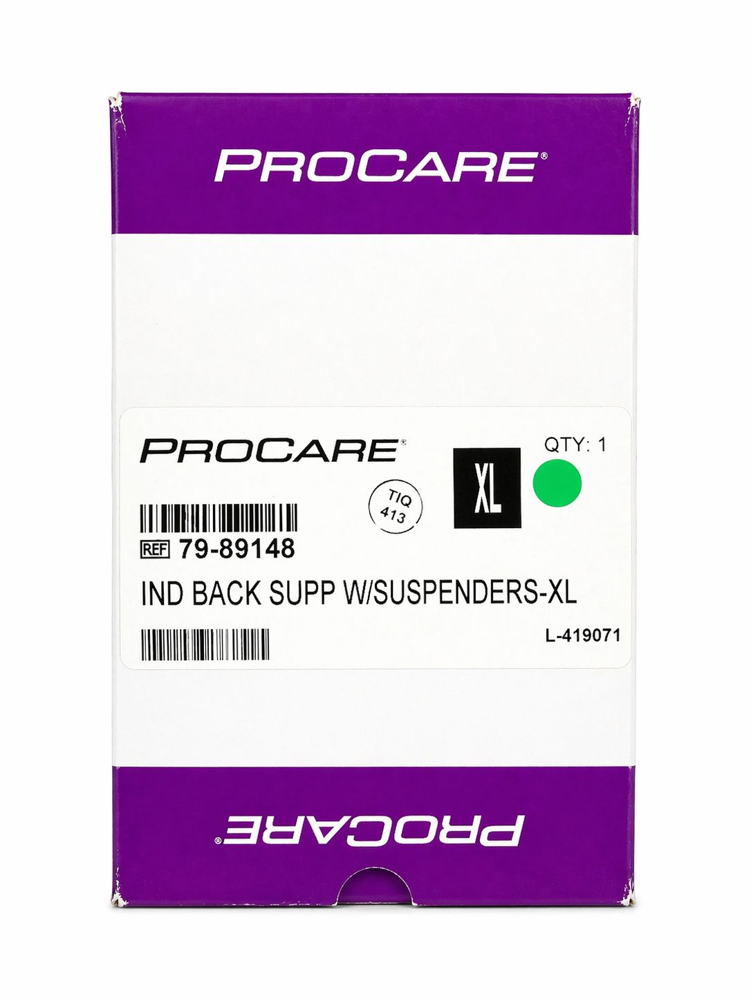 PROCARE BACK SUPPORT WITH SUPENDER