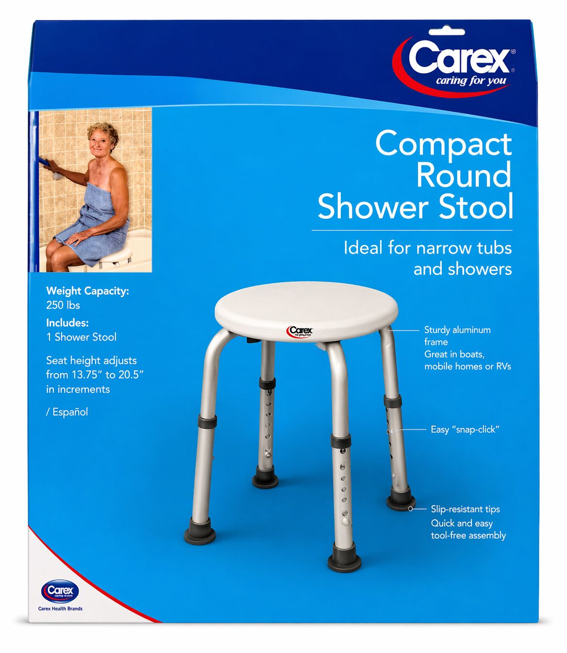 CAREX COMPACT ROUND SHOWER STOOL