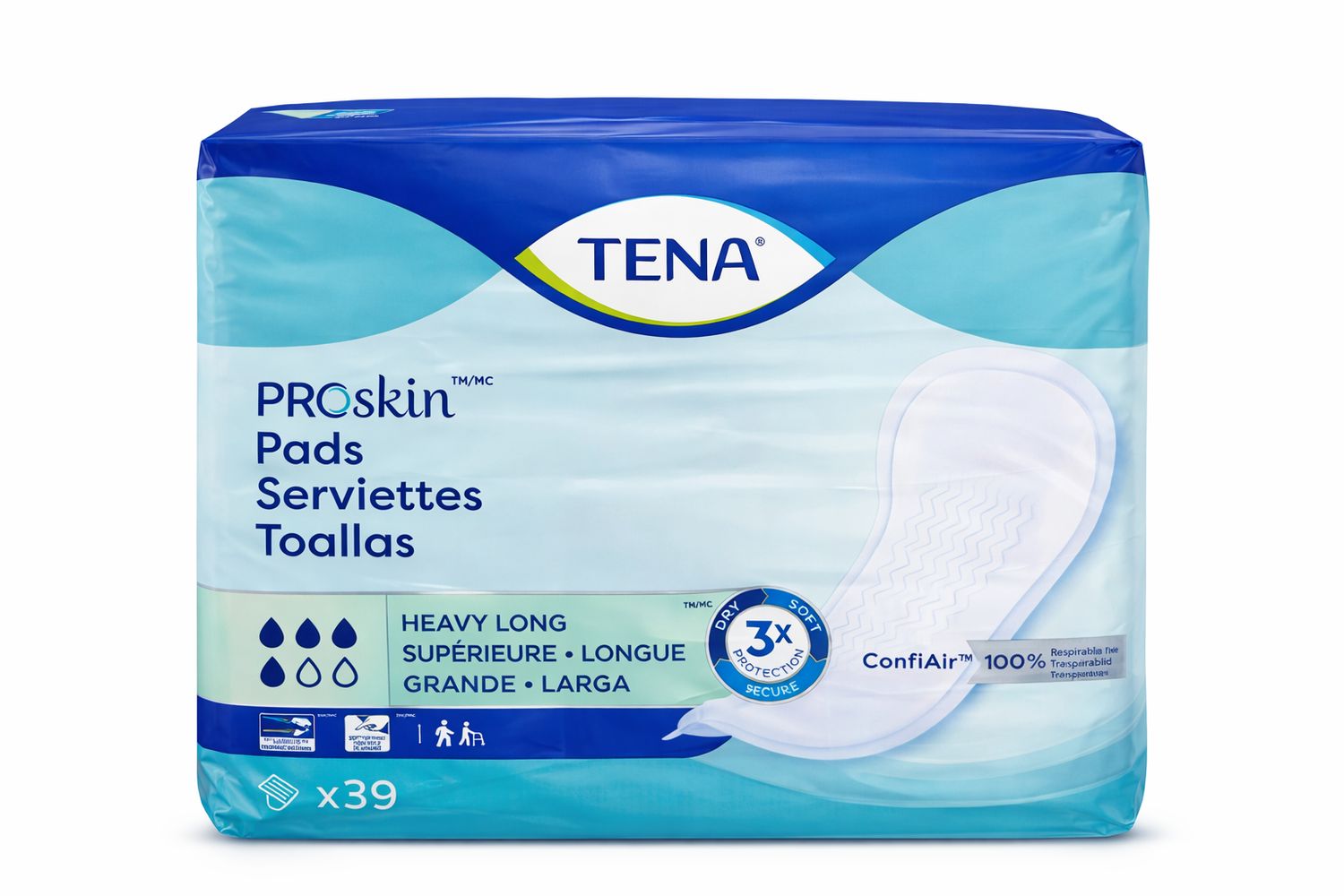 TENA PROSKIN PADS, COUNTS: 39 COUNTS