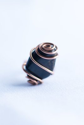 Black Onyx Copper Ring