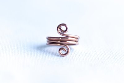 Double Swirl Copper Ring