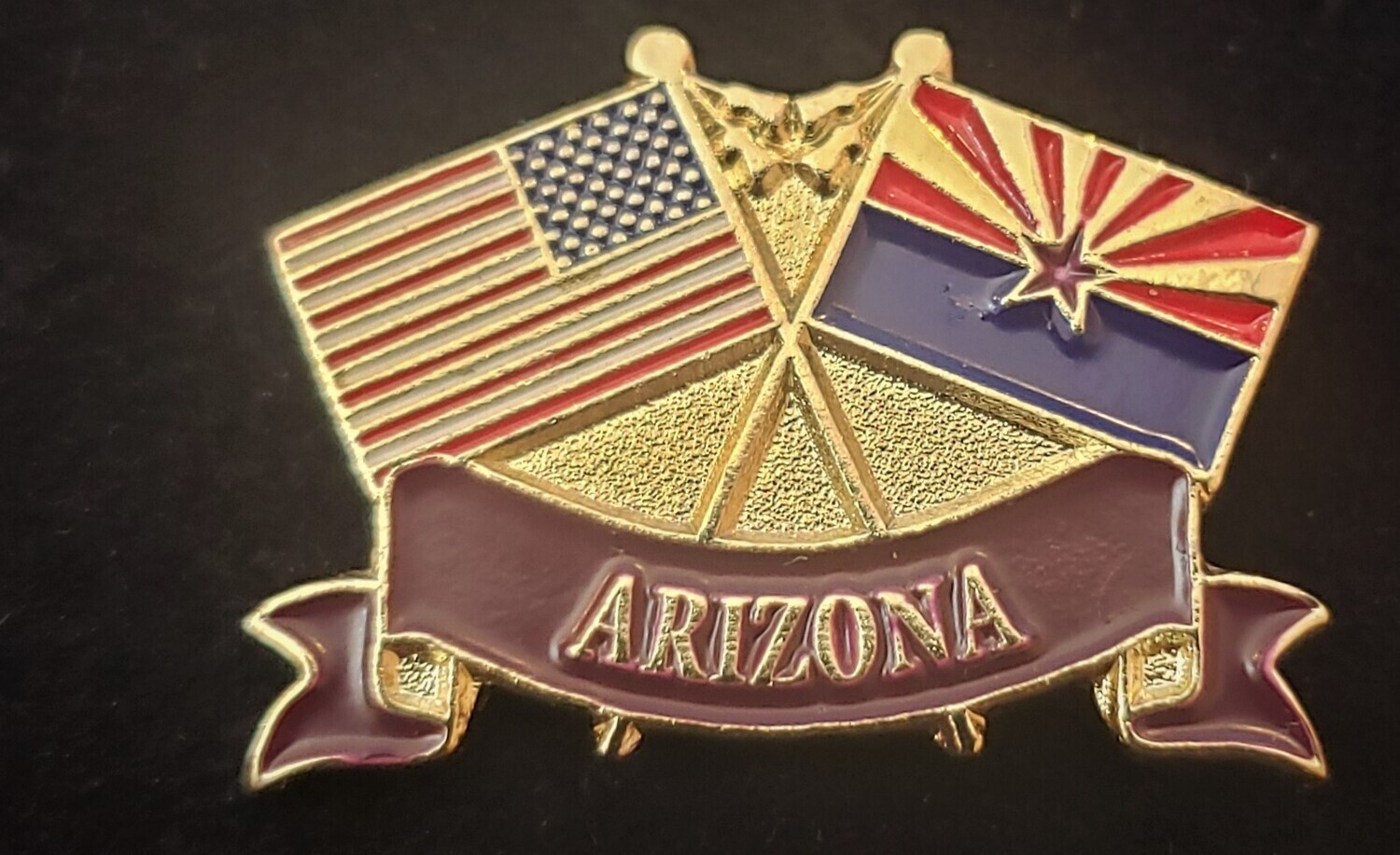 Pin-Crossed Flags AZ-US