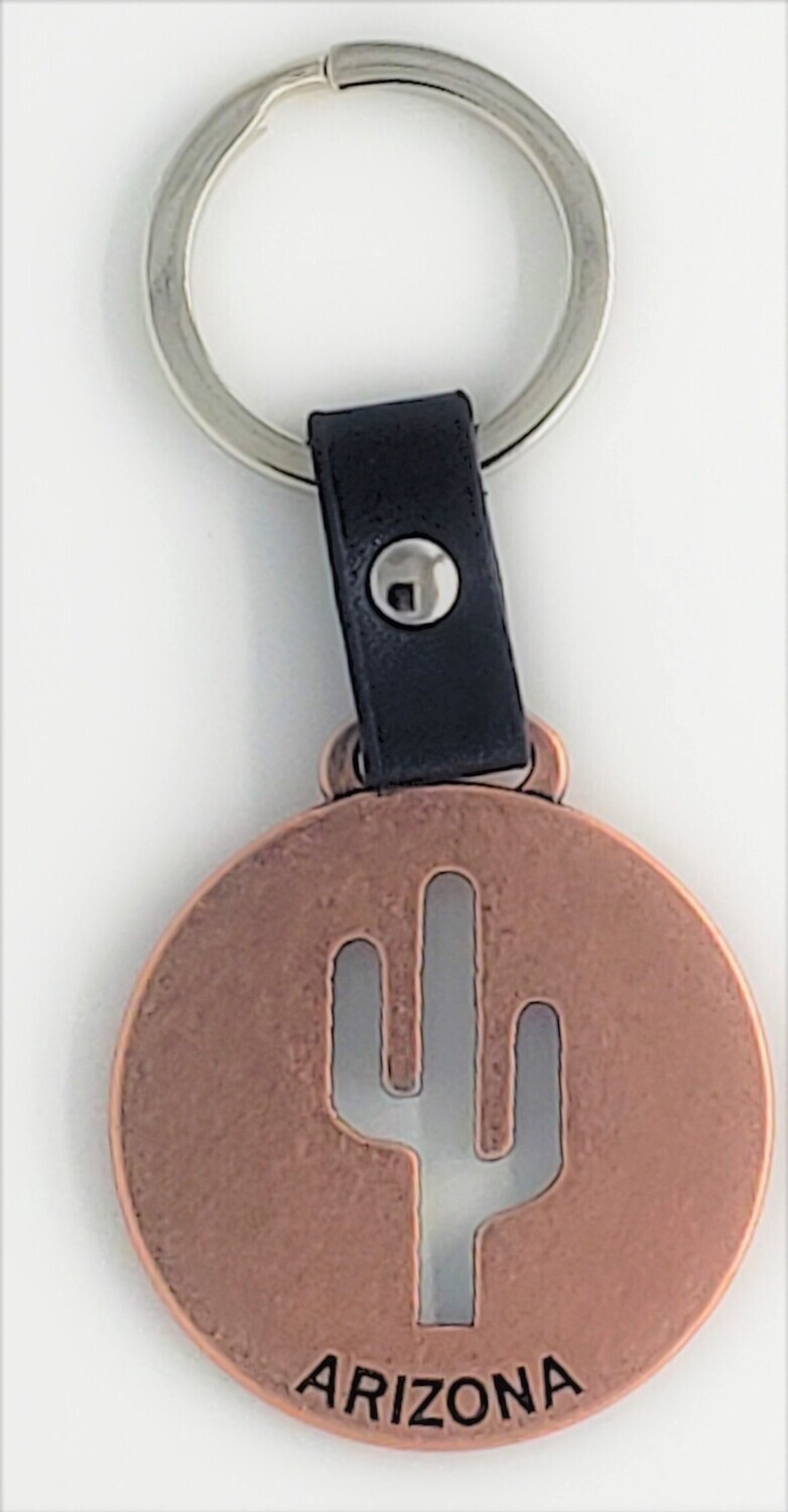 Keychain: Copper Color W/ Cactus Cutout