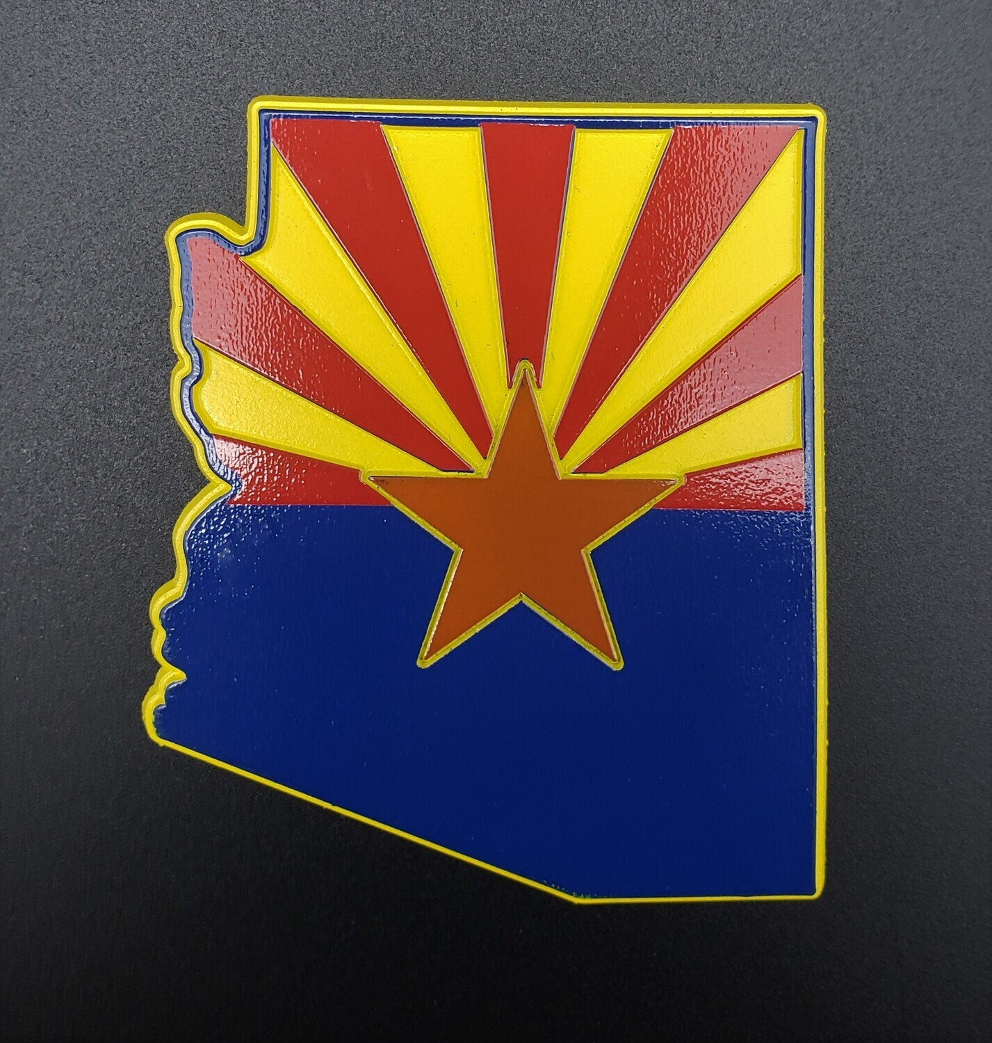 Arizona Shaped magnet in state flag color